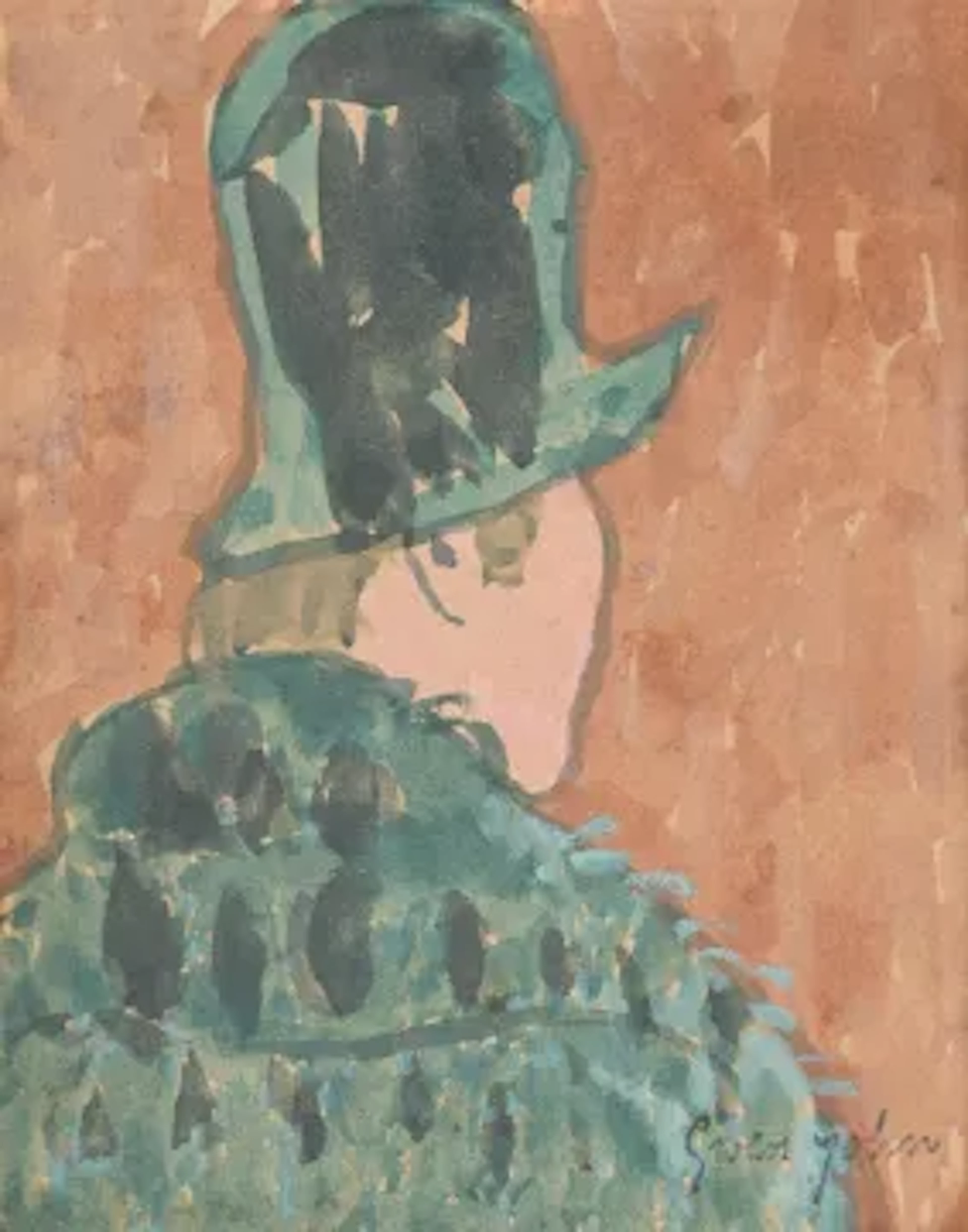 GWEN JOHN (BRITISH 1876-1939), GIRL IN A HAT (BACKVIEW)