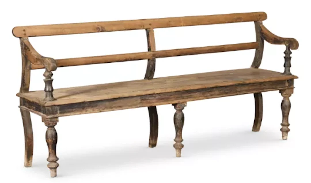 A TEAK BENCH, INDIAN, CIRCA 1900