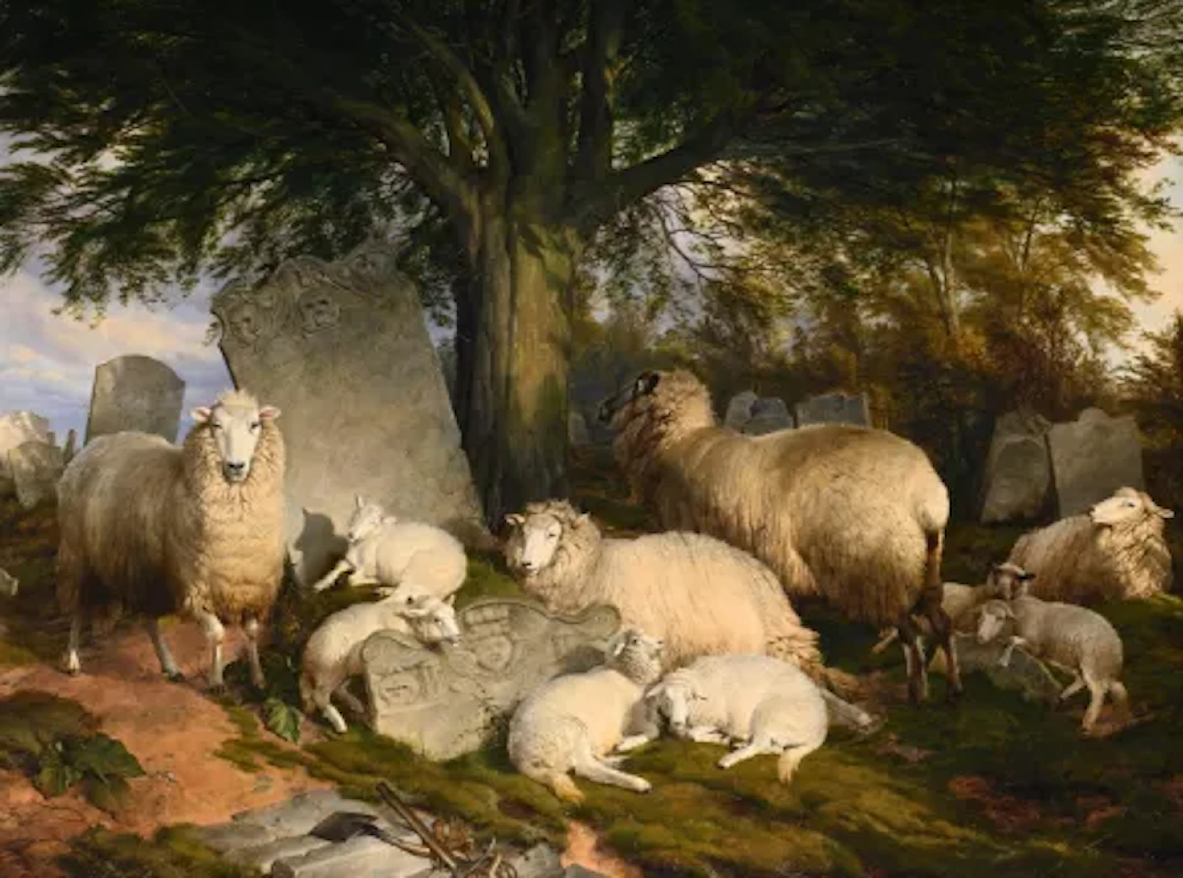 THOMAS SIDNEY COOPER (BRITISH 1803-1902), REPOSING ON GOD'S ACRE