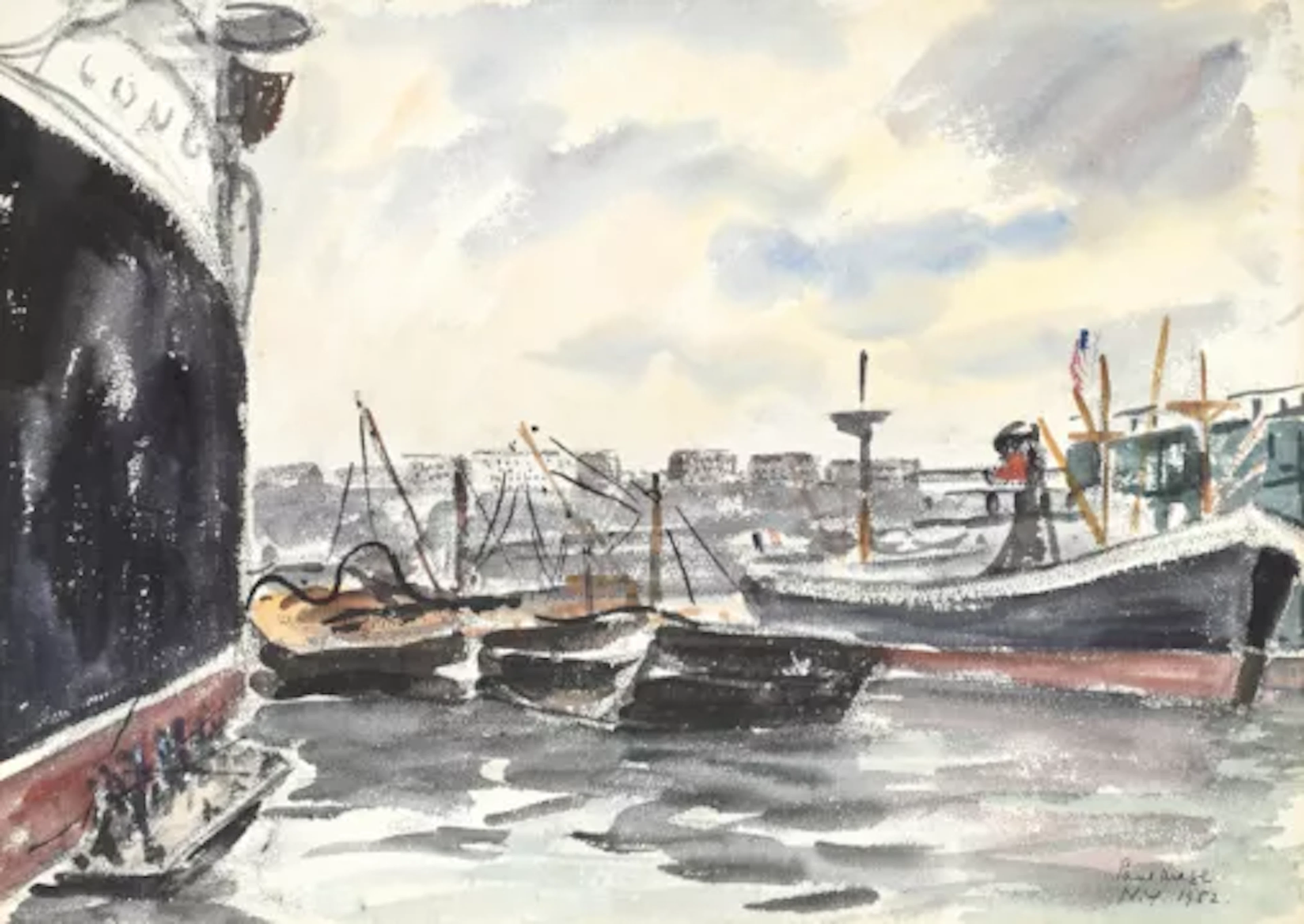 λ PAUL LUCIEN MAZE (FRENCH/BRITISH 1887-1979), NEW YORK HARBOUR