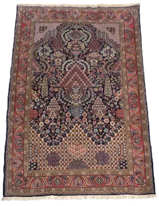 A HAND KNOTTED WOOL QUM RUG, SECOND HALF 20TH CENTURY