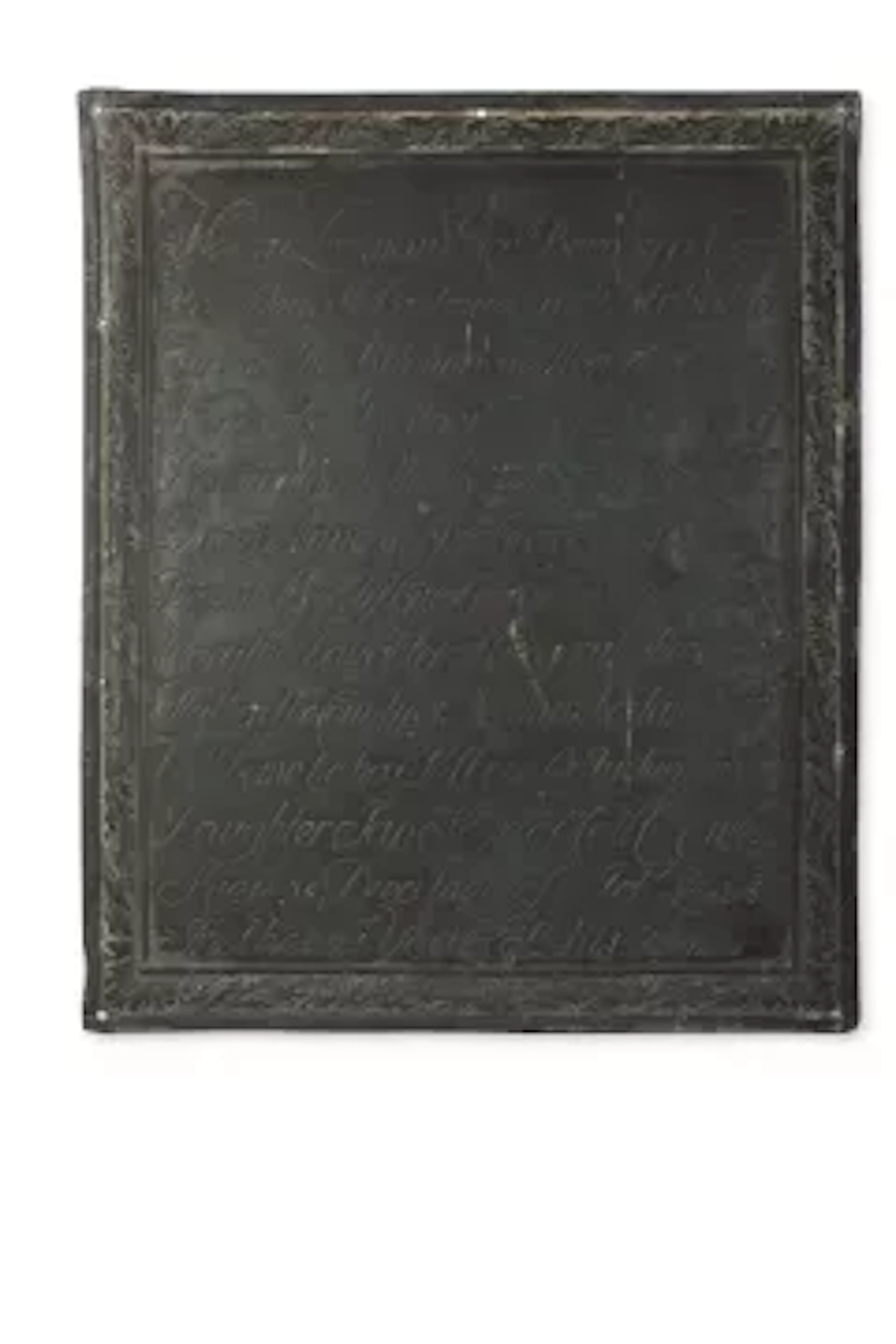ROYAL HOUSEHOLD, A PAIR OF GEORGE II ENGRAVED BRONZED COPPER MEMORIAL