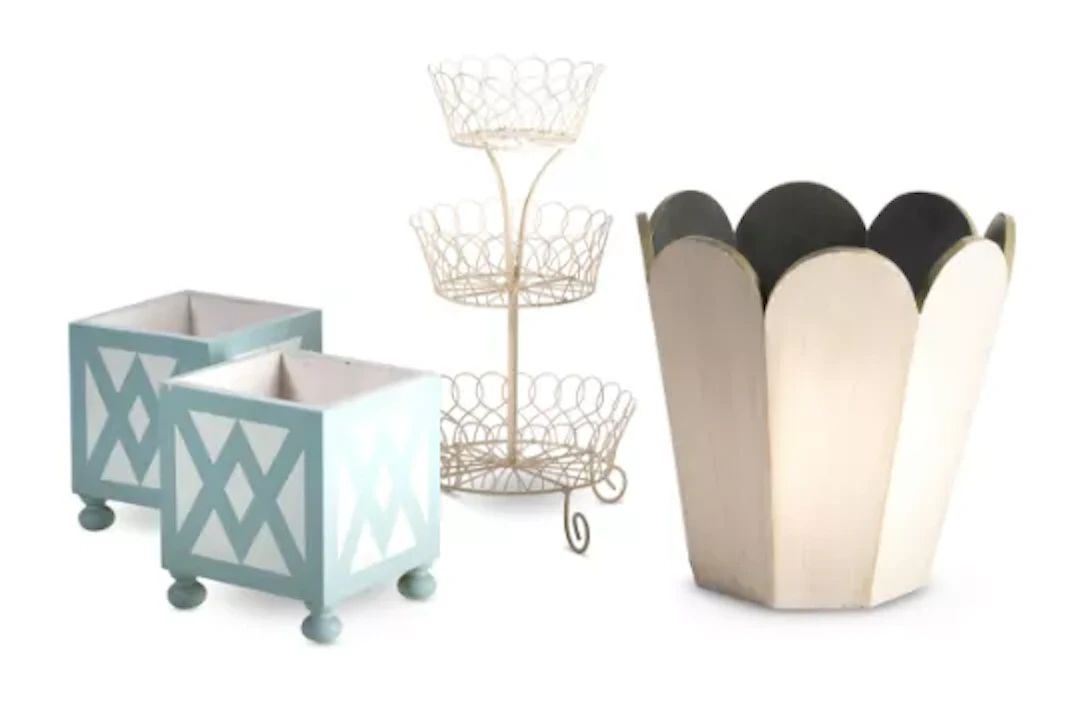A PAIR OF PAINTED TRELLIS PLANTERS, BY SIBYL COLEFAX & JOHN FOWLER