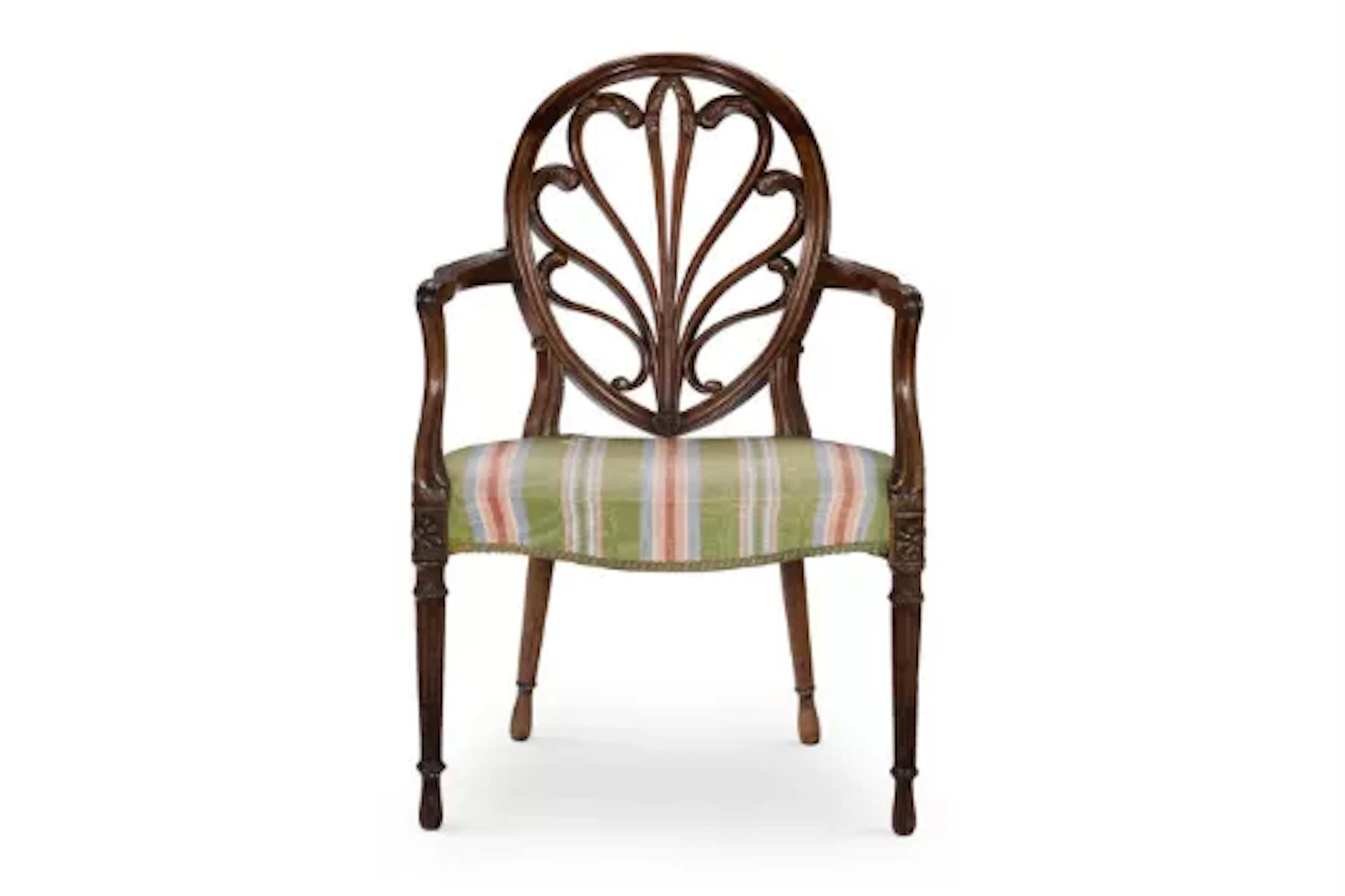 A GEORGE III MAHOGANY ARMCHAIR, CIRCA 1780