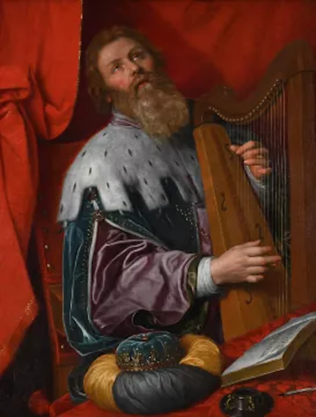 SCHOOL OF UTRECHT (17TH CENTURY), KING DAVID PLAYING HIS HARP