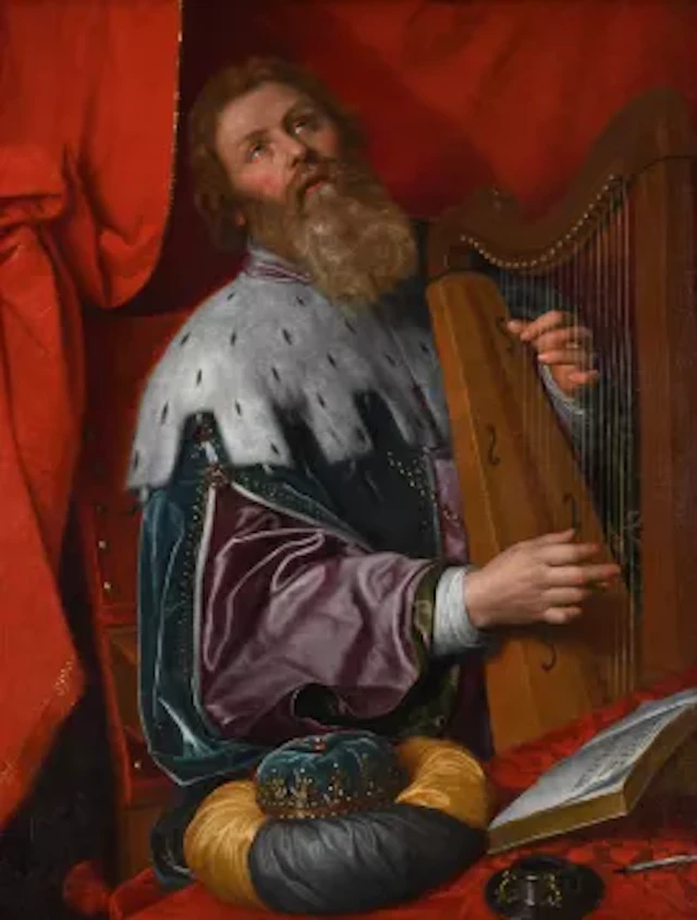 SCHOOL OF UTRECHT (17TH CENTURY), KING DAVID PLAYING HIS HARP