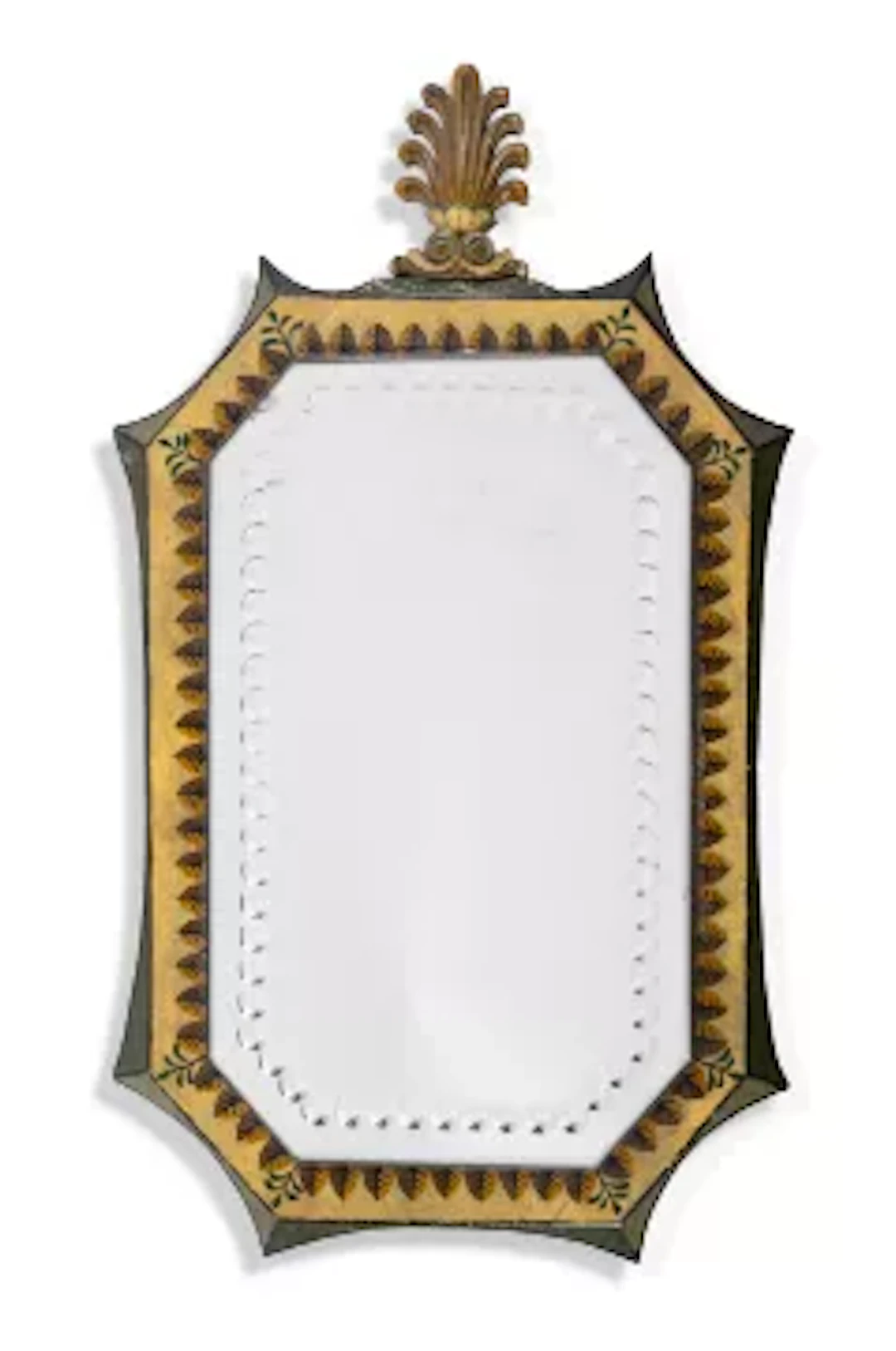 A SMALL NEO-CLASSICAL PAINTED WALL MIRROR, PROBABLY SWEDISH, FIRST