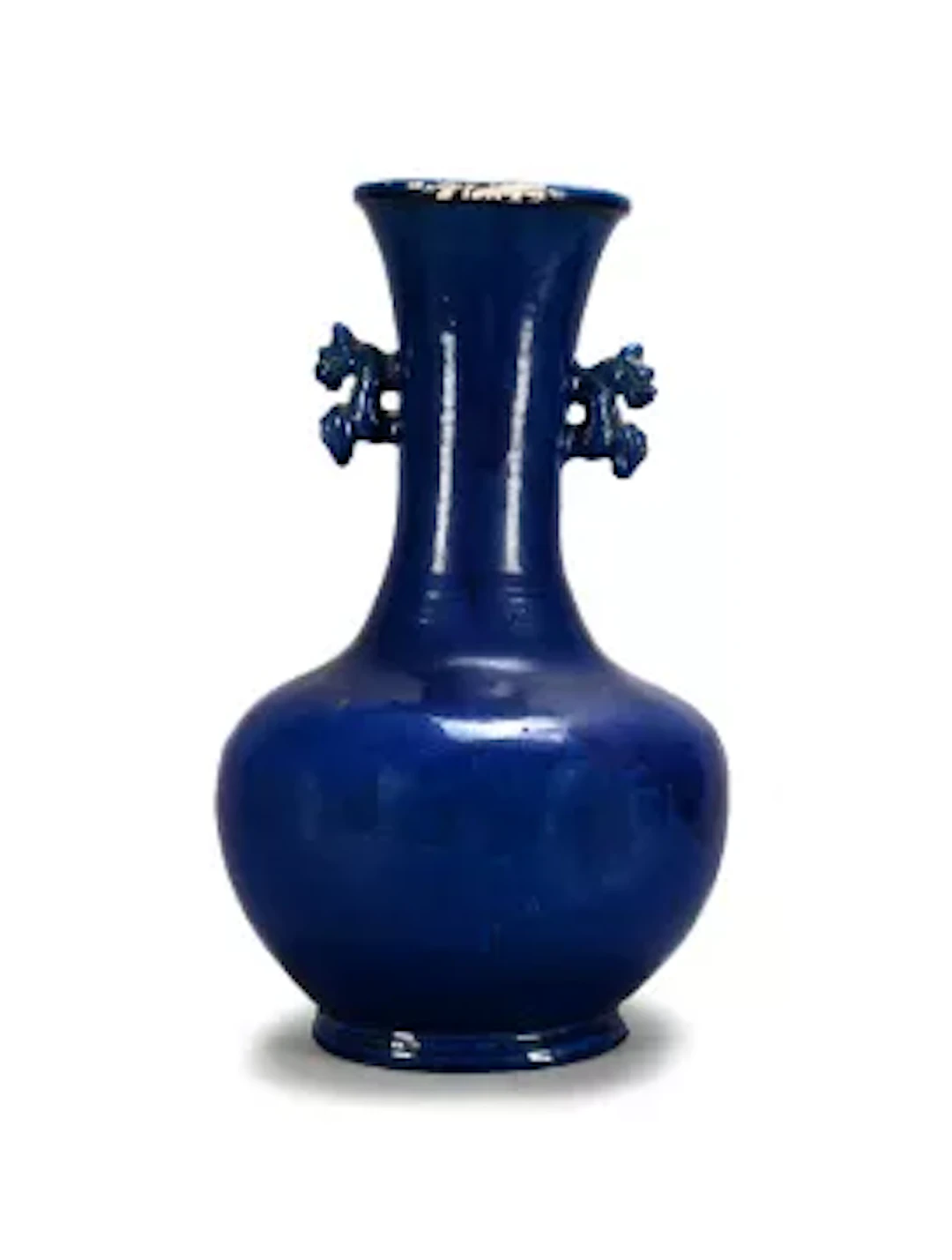 A Chinese blue glazed pottery vase, 19th century