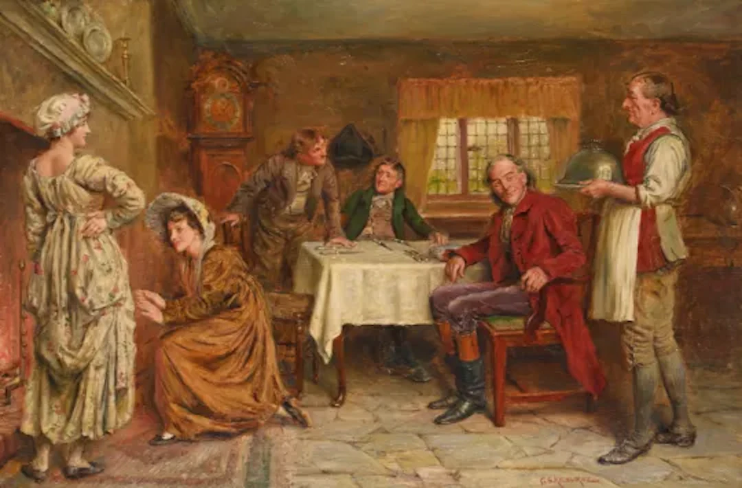 GEORGE GOODWIN KILBURNE (BRITISH 1839-1924), DINNER BY THE FIRESIDE