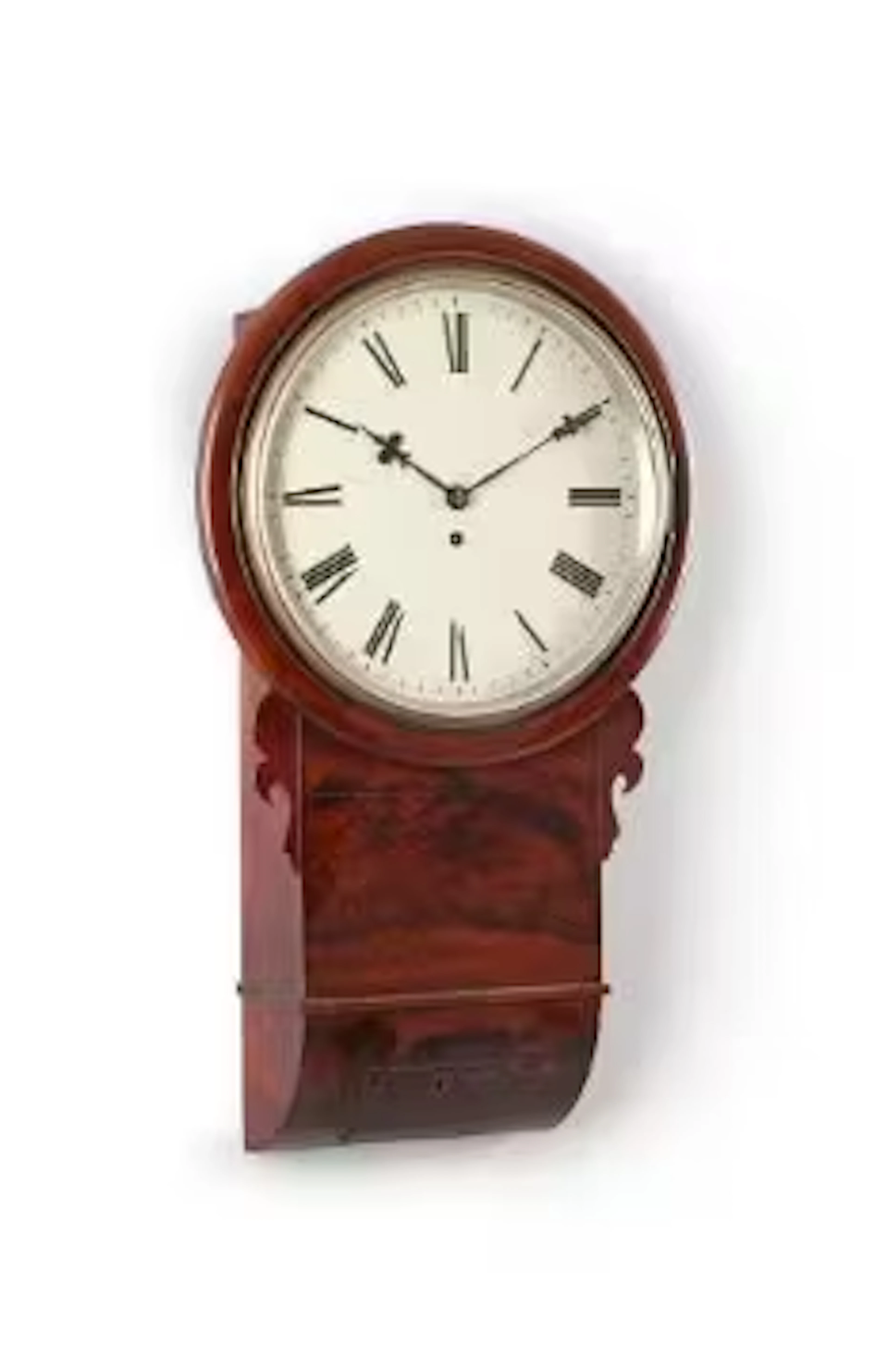 A GEORGE IV MAHOGANY FUSEE DROP-DIAL WALL TIMEPIECE