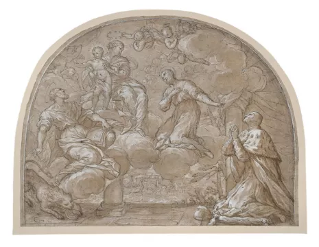 CIRO FERRI (ITALIAN 1634-1689), THE DOGE ADORING THE MADONNA