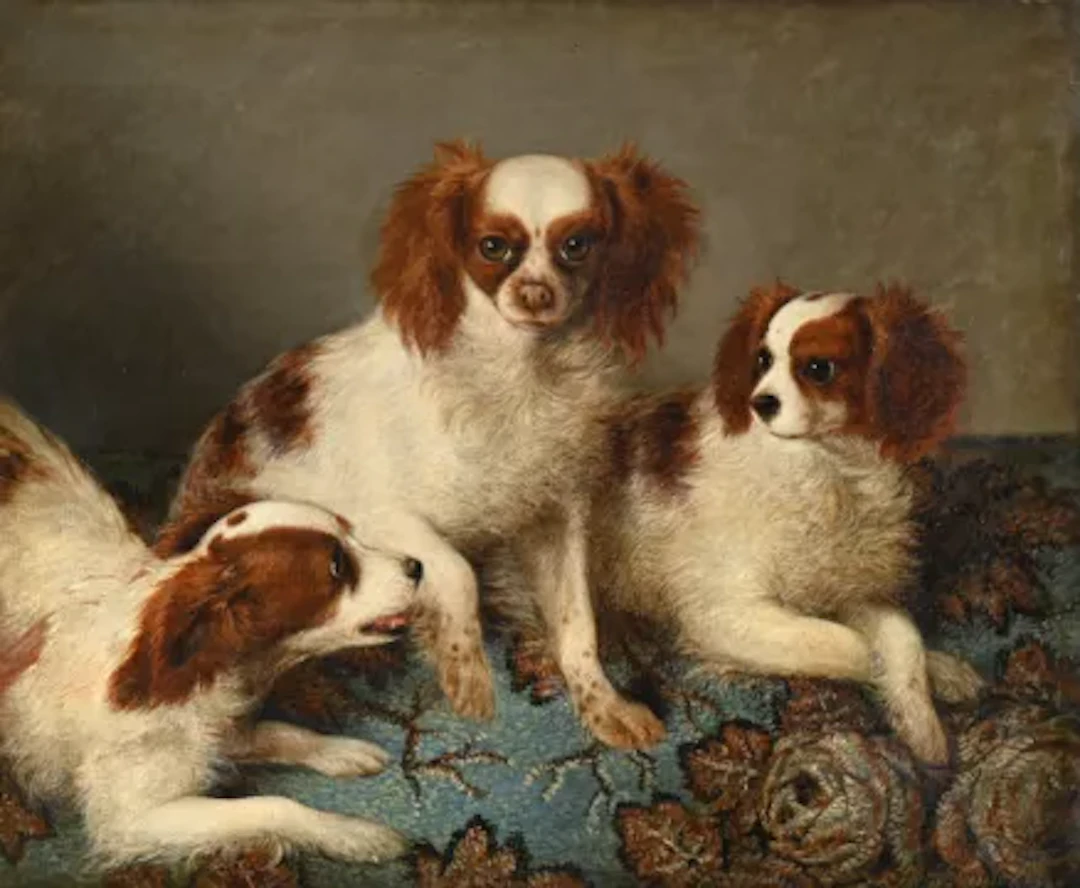 STEPHEN TAYLOR (BRITISH 1807-1849), STUDY OF THREE CAVALIER KING CHARLES