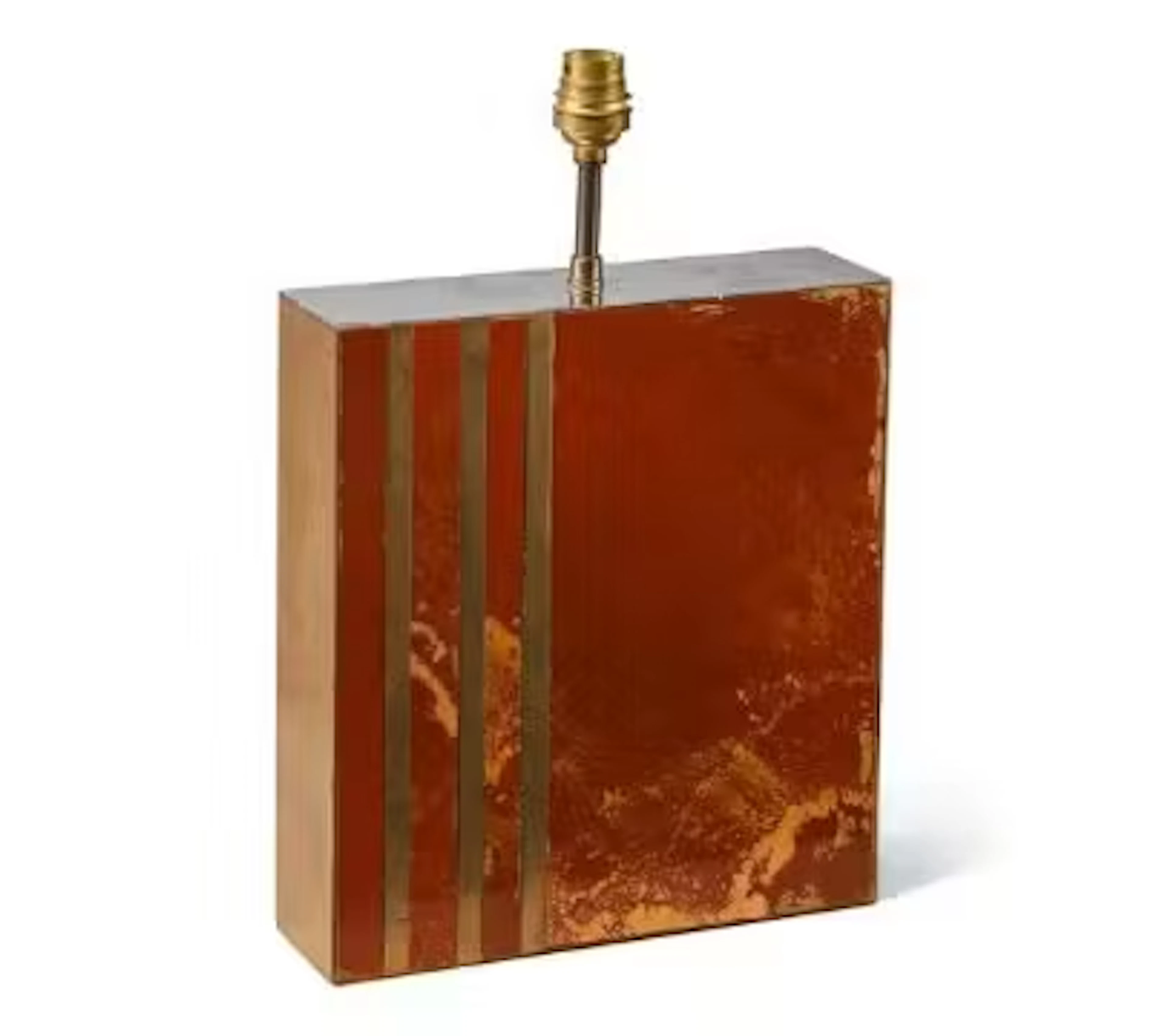 A LACQUER AND METAL TABLE LAMP, SECOND HALF 20TH CENTURY