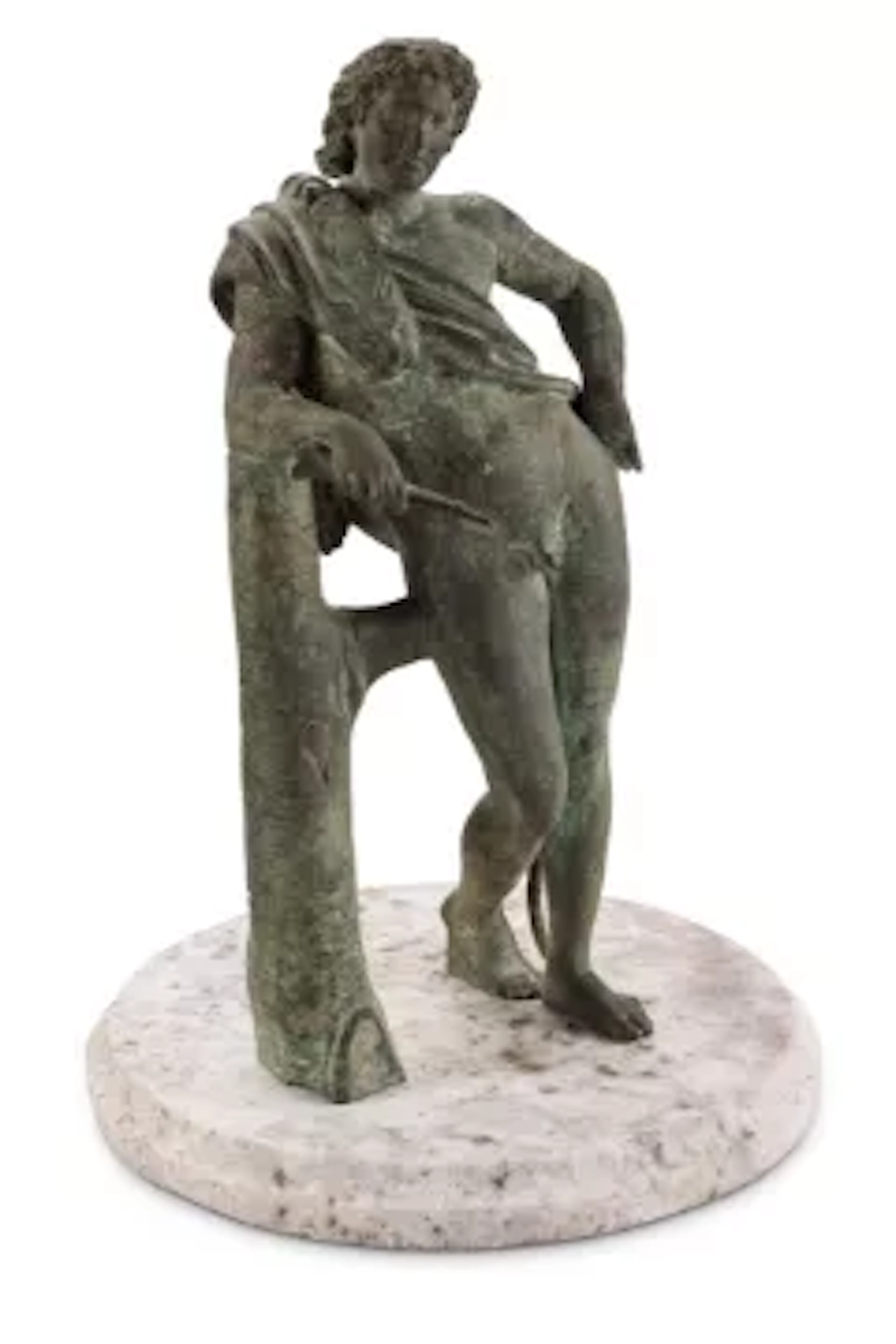 AFTER THE ANTIQUE, A BRONZE FIGURE OF A RESTING SATYR, ITALIAN, 19TH CENTURY
