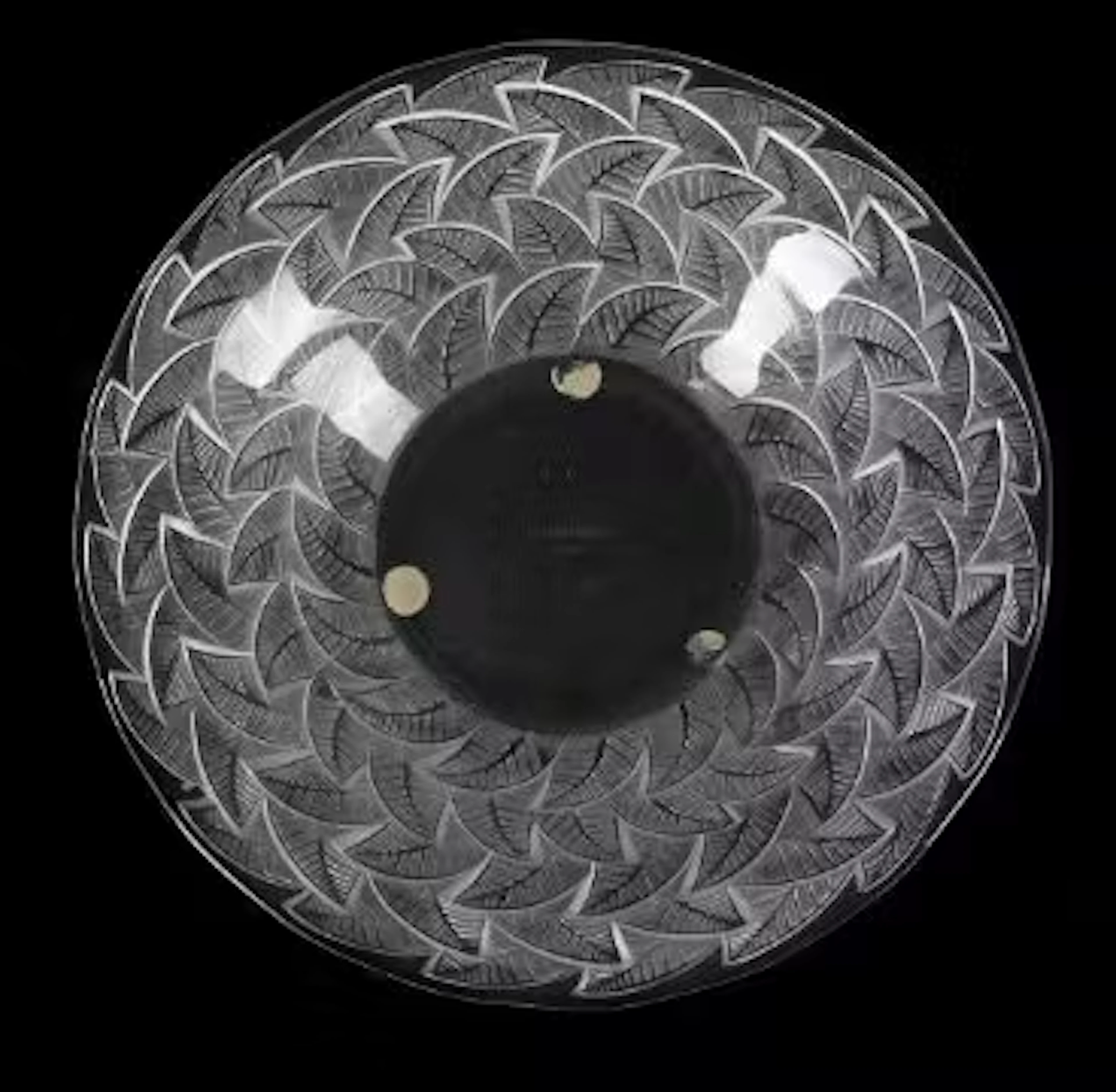 RENÉ LALIQUE (FRENCH, 1860-1945), 'ORMEAUX NO.1' BOWL; DESIGNED 1931; PRE 1945