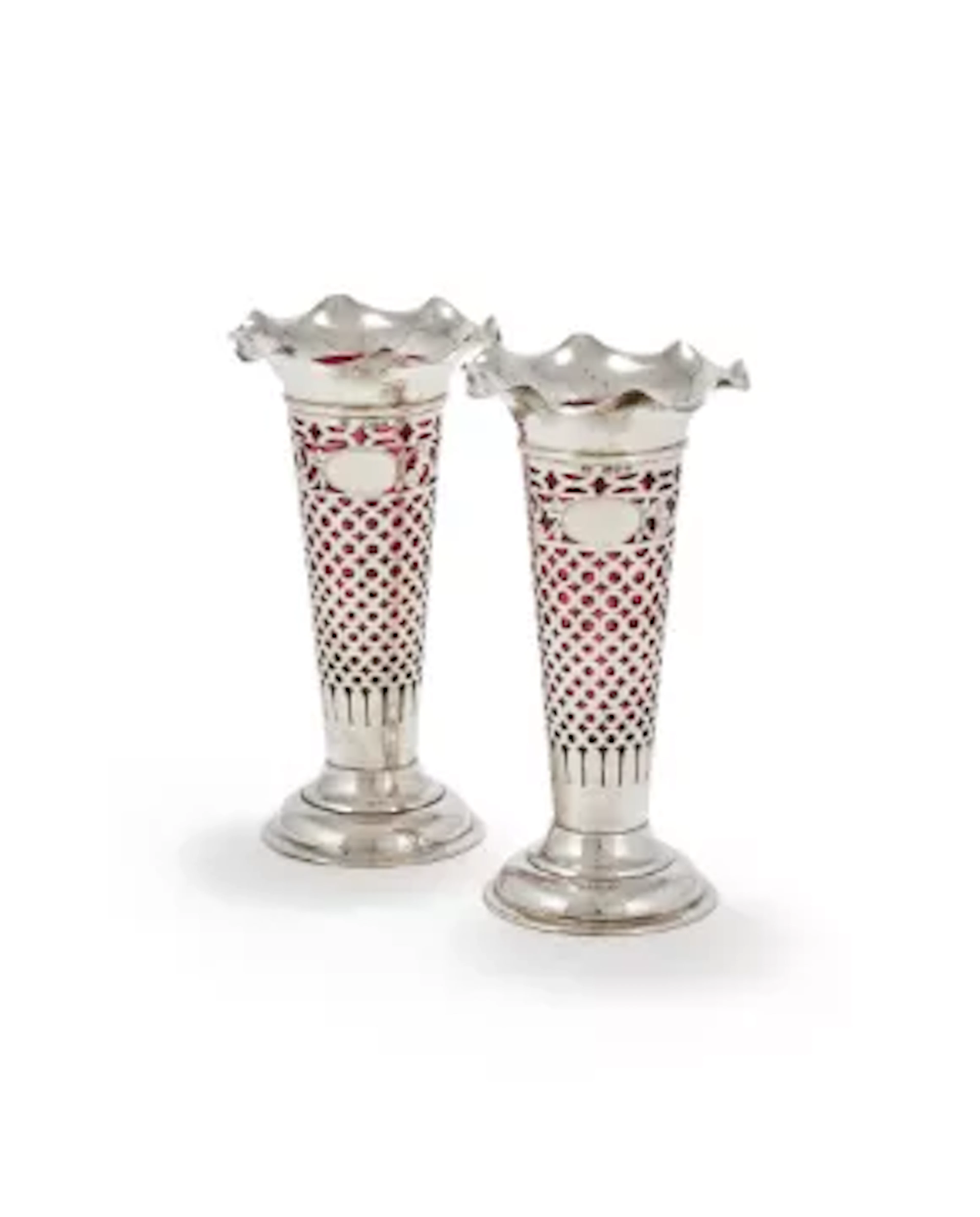 A PAIR OF VICTORIAN SILVER SPILL VASES, JAY, RICHARD ATTENBOROUGH