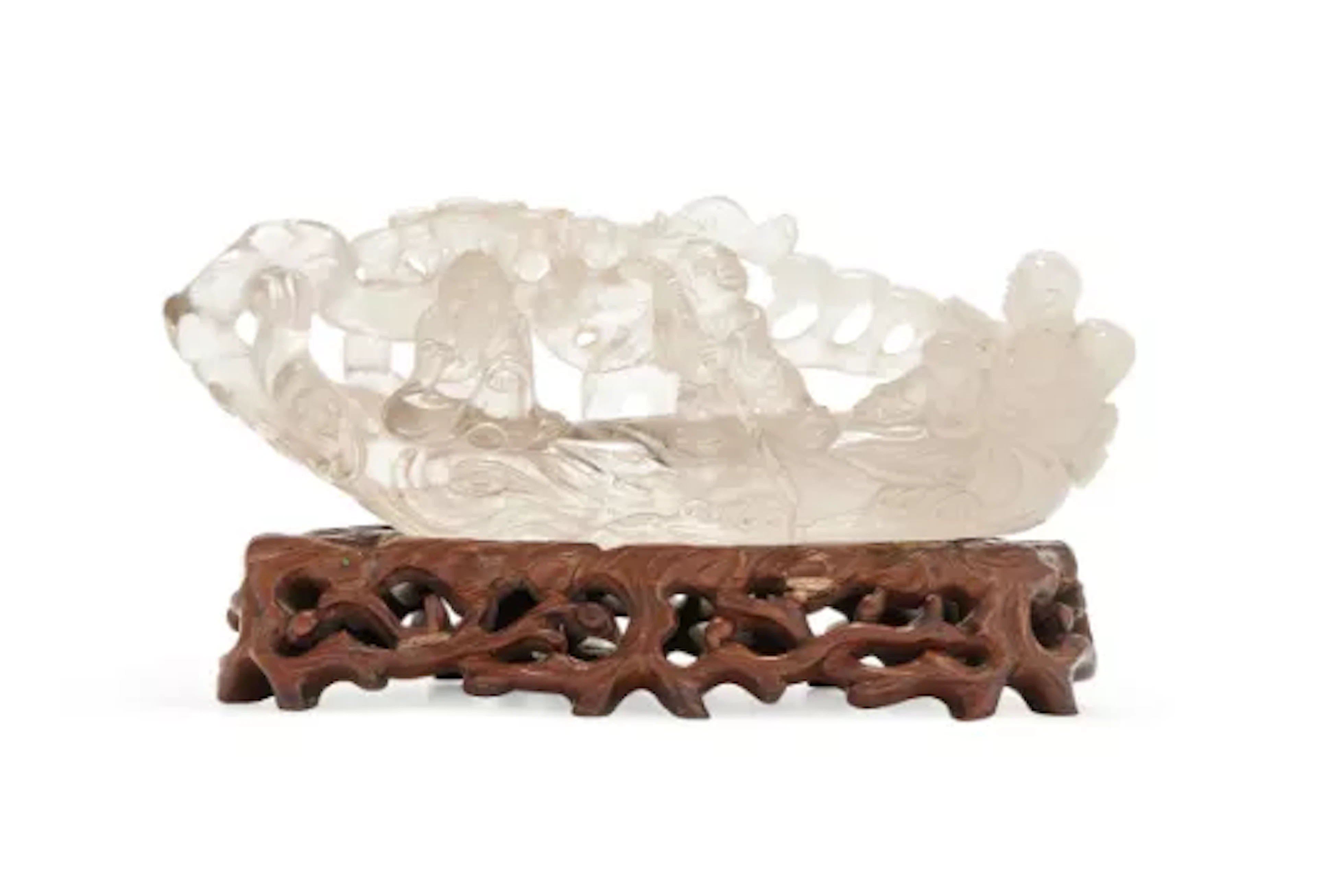 A Chinese rock crystal 'Ode to the Red Cliff' carving, 18th or 19th century