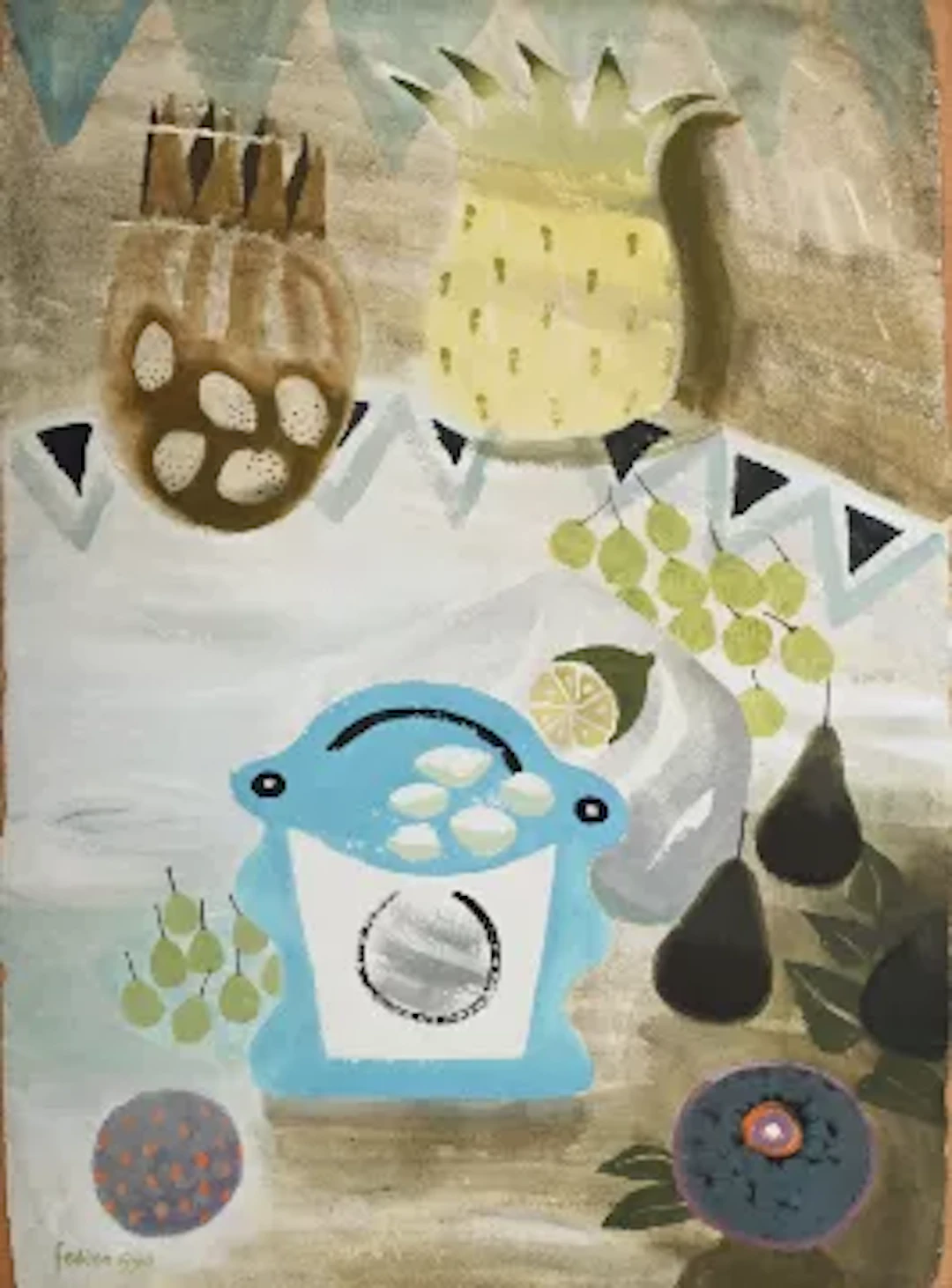 λ MARY FEDDEN (BRITISH 1915-2012), STILL LIFE WITH PINEAPPLE