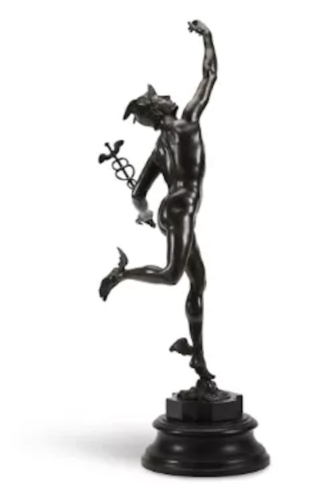 AFTER GIAMBOLOGNA, A GRAND TOUR BRONZE FIGURE OF MERCURY, LATE 19TH CENTURY