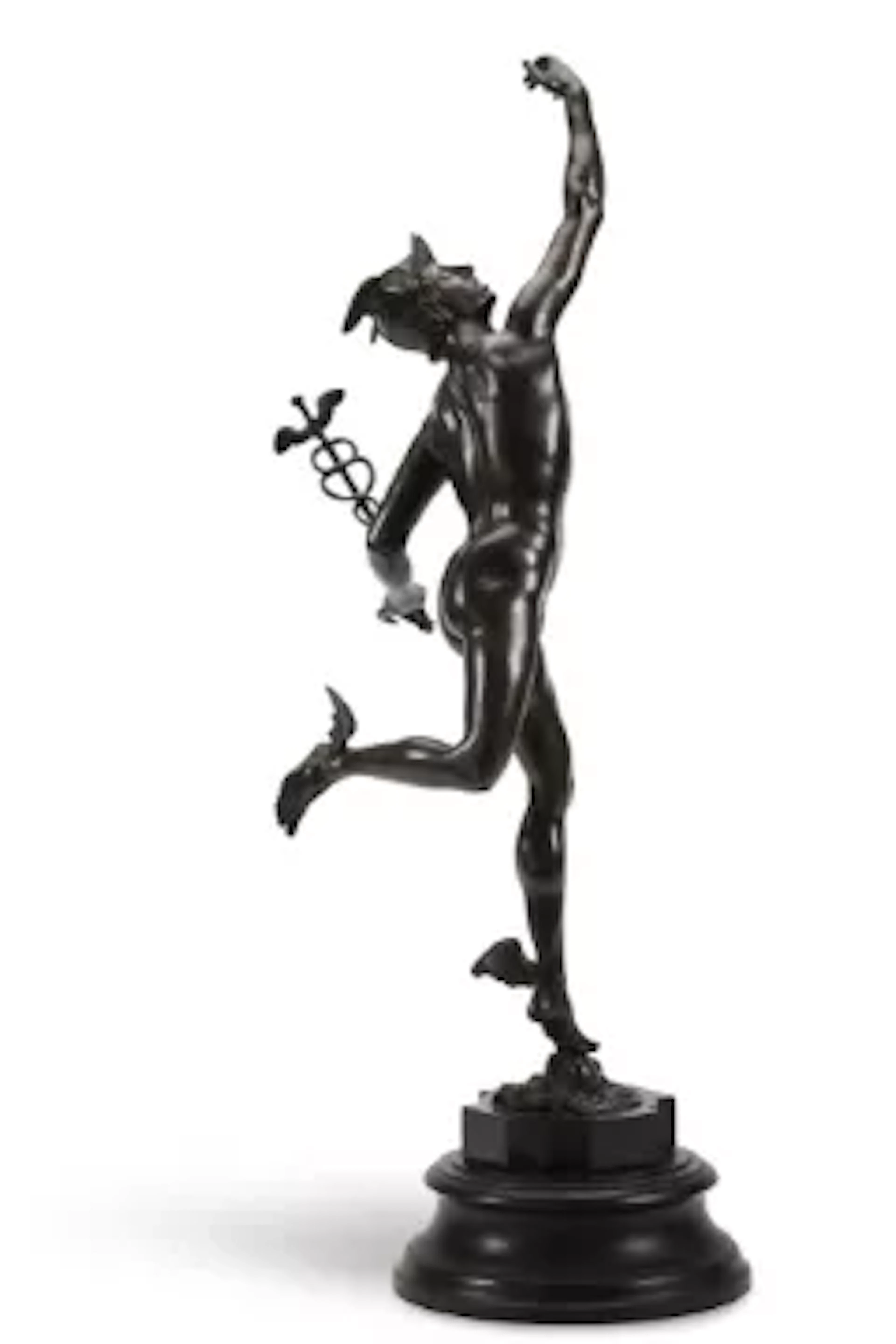 AFTER GIAMBOLOGNA, A GRAND TOUR BRONZE FIGURE OF MERCURY, LATE 19TH CENTURY