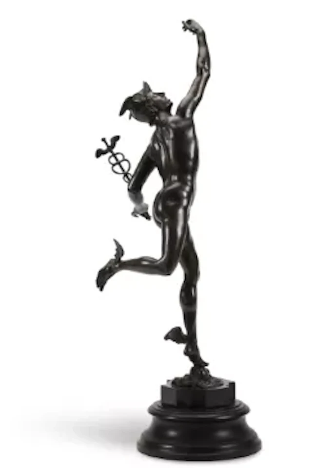 AFTER GIAMBOLOGNA, A GRAND TOUR BRONZE FIGURE OF MERCURY, LATE 19TH CENTURY