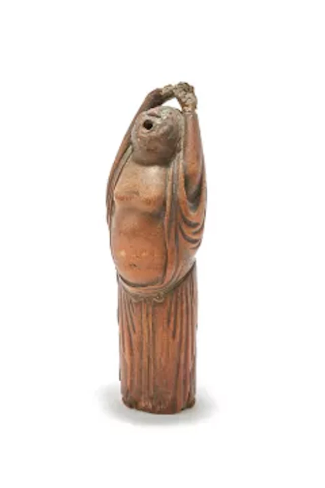 A Chinese bamboo carving probably depicting Tànshǒu Luóhàn, 19th century