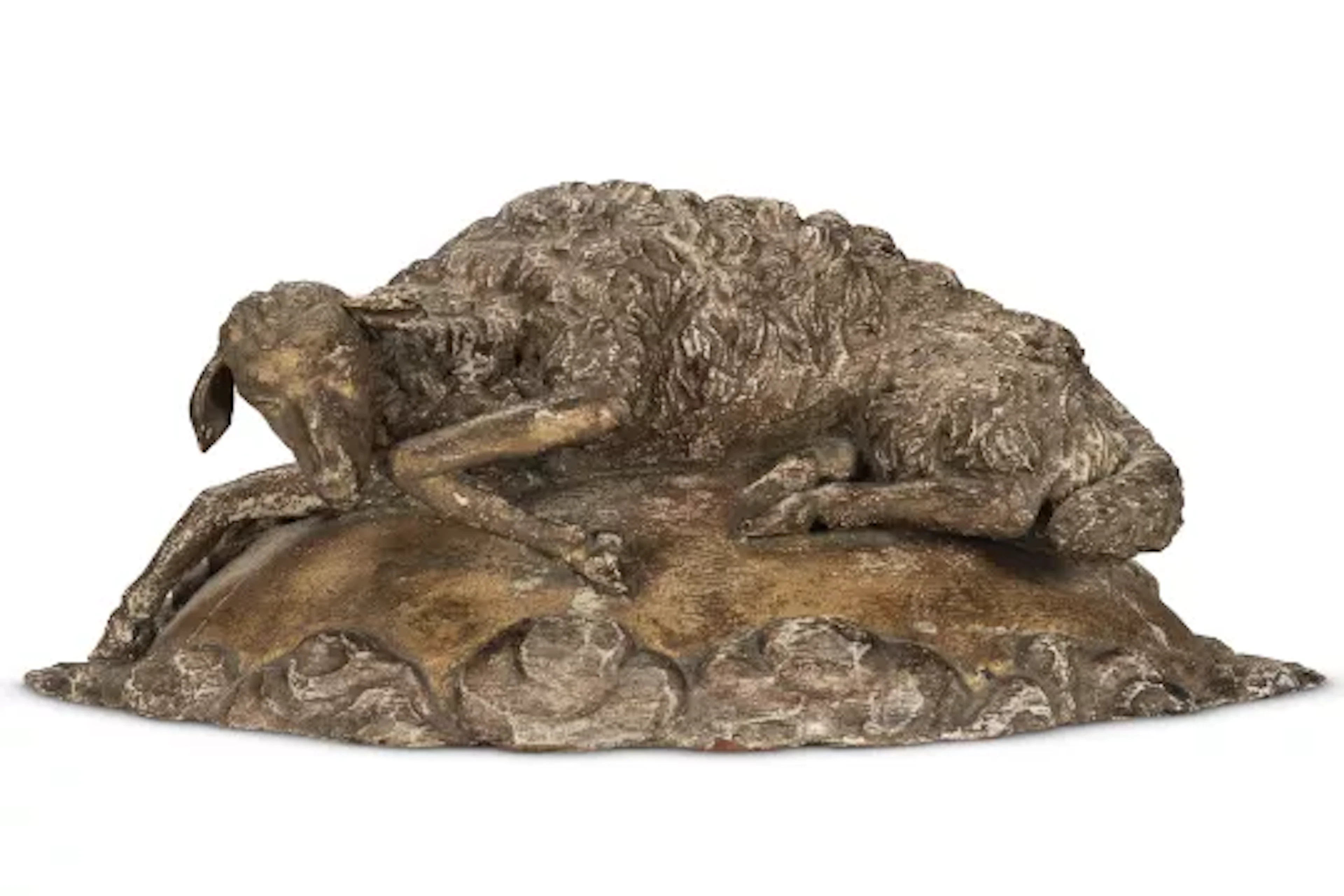 J VAN LOO (BELGIAN 19TH CENTURY) A CARVED AND GILDED MODEL OF THE