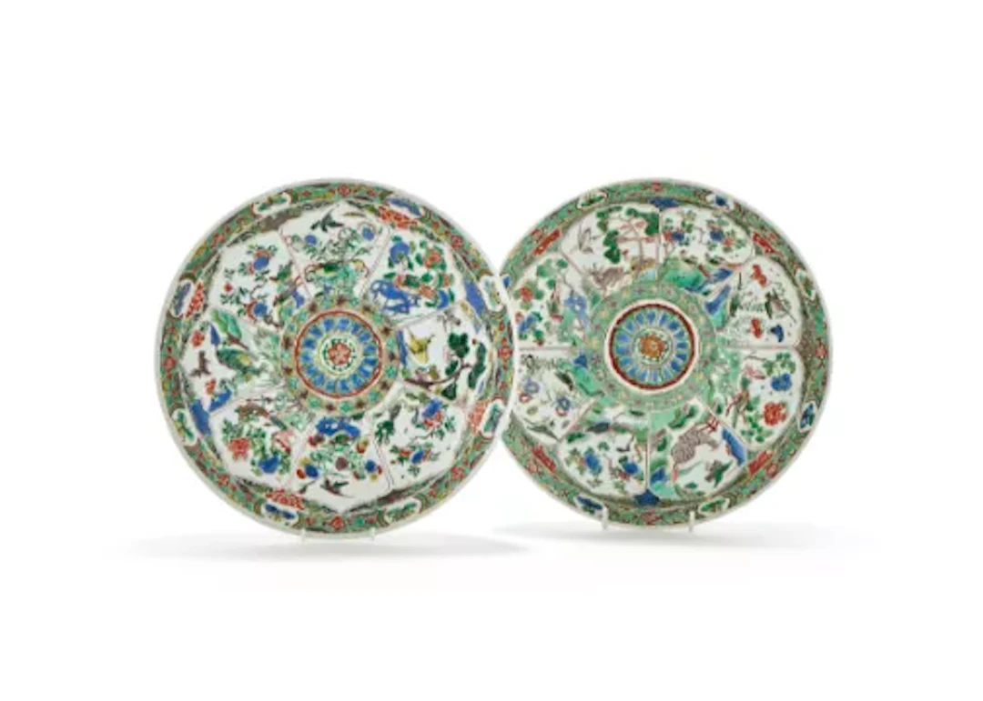 A Pair of Famille Verte Saucer Dishes, Kangxi (1662-1722)