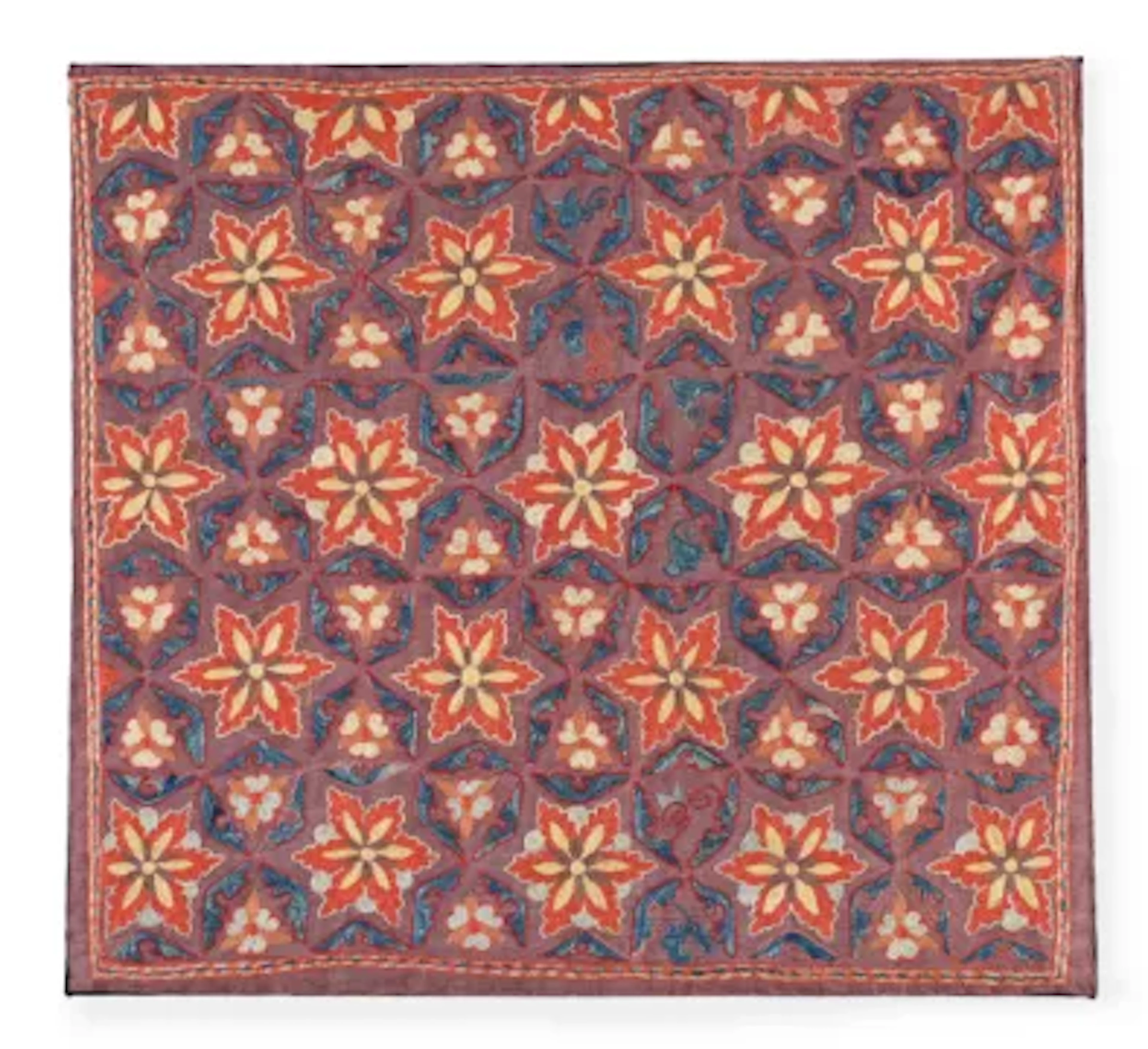 A SILK EMBROIDERED SUZANI PANEL