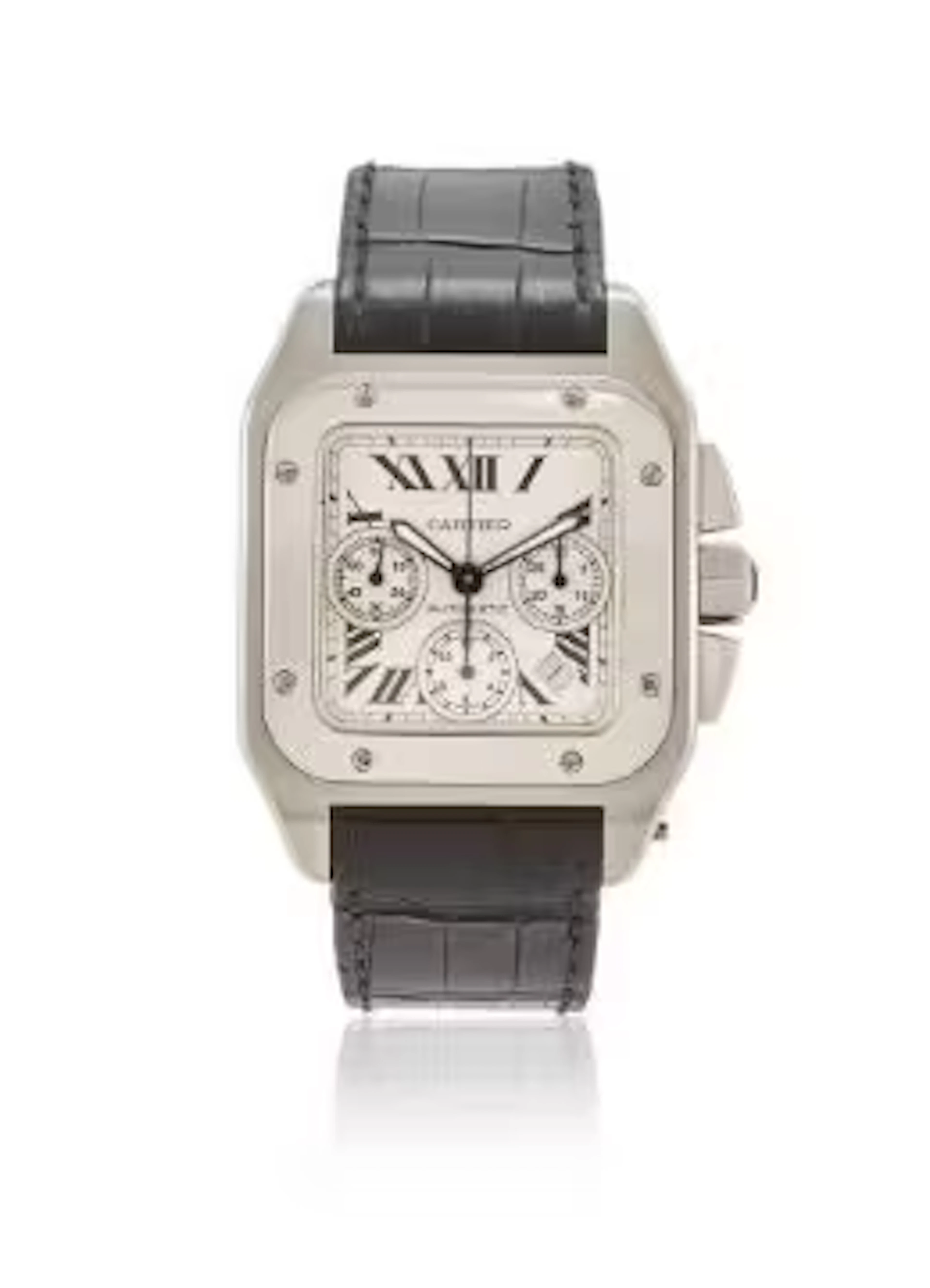 CARTIER, SANTOS 100, REF. 2740, A STAINLESS STEEL CHRONOGRAPH WRISTWATCH
