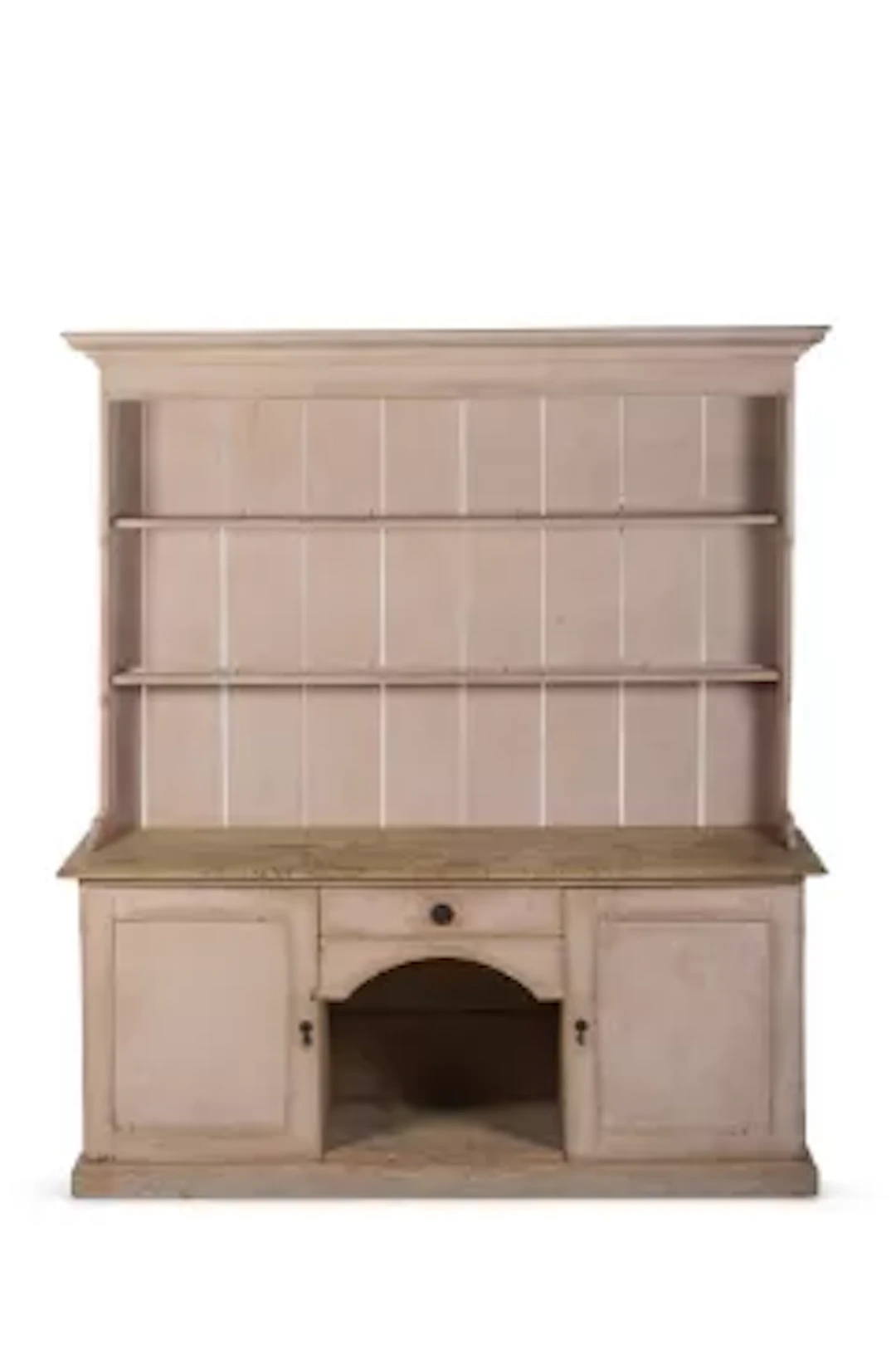 A PALE PINK PAINTED PINE DRESSER, ENGLISH, 19TH CENTURY