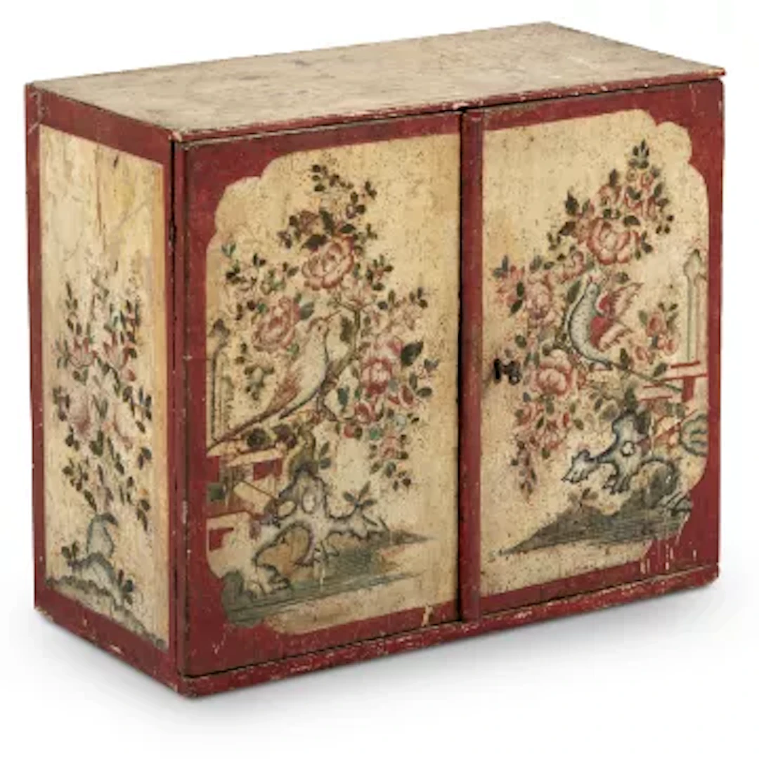 A POLYCHROME PAINTED TABLE CABINET, ITALIAN, EARLY 19TH CENTURY