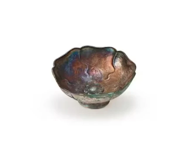 A Chinese silver 'Mallow flower' bowl