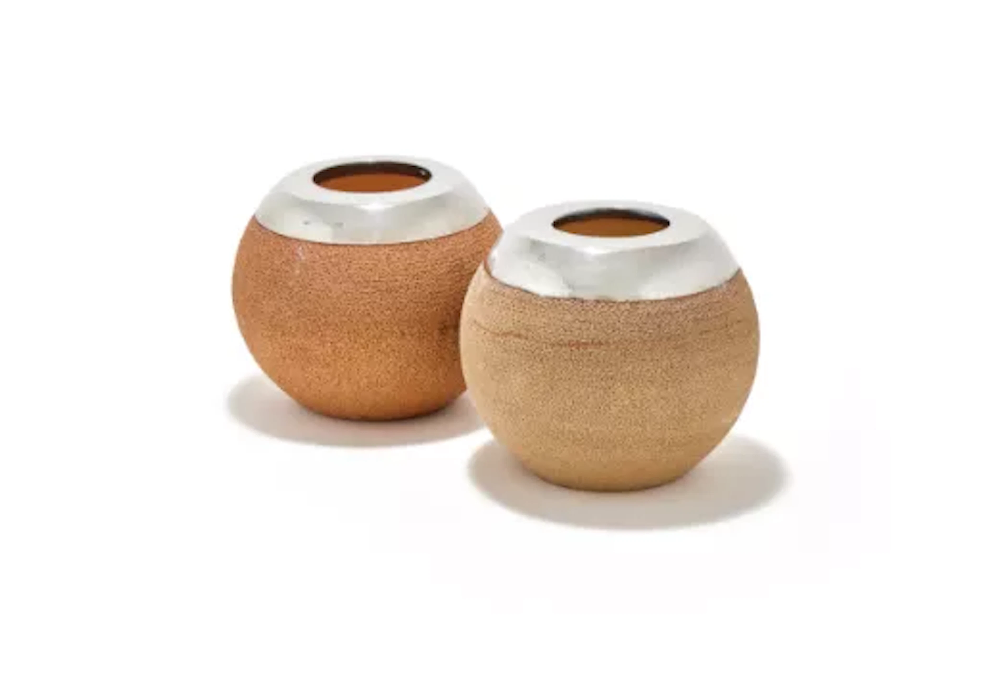 A PAIR OF ROYAL DOULTON POTTERY AND SILVER MOUNTED MATCH STRIKERS