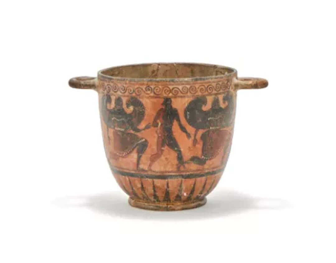 A pottery Skyphos, 19th century