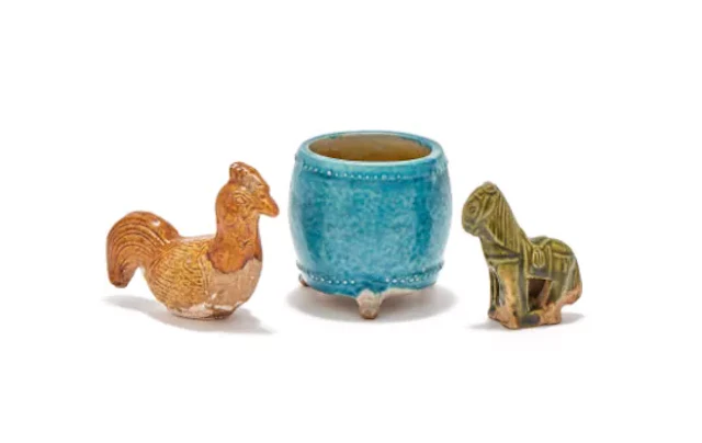 A small Chinese turquoise glazed tripod censer, Ming Dynasty
