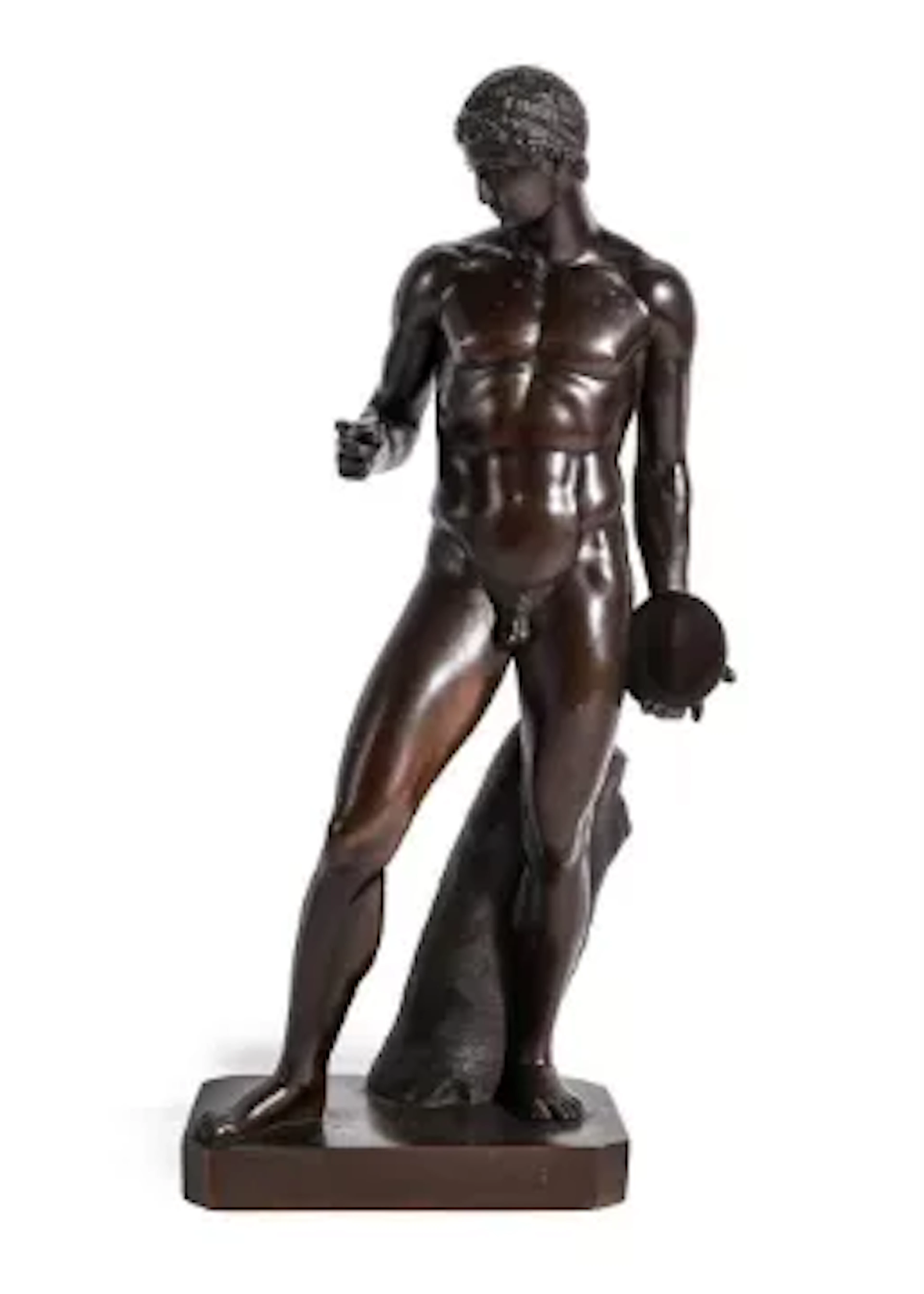 AFTER THE ANTIQUE, A BRONZE FIGURE OF THE DISCOPHOROS, FRENCH, MID