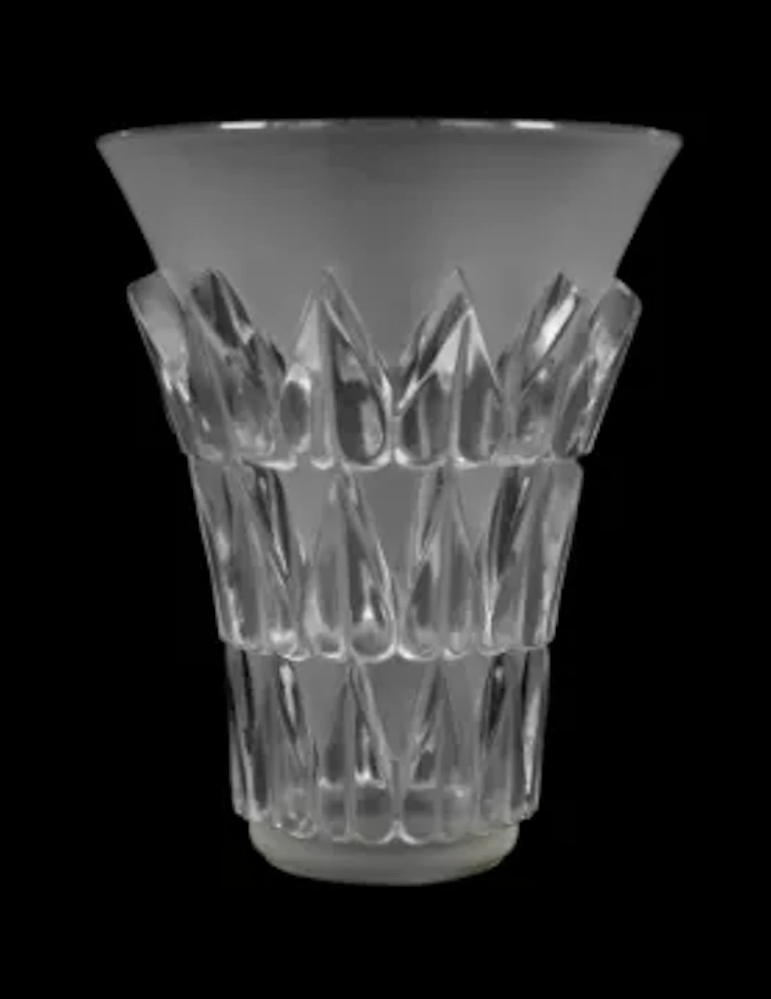 RENÉ LALIQUE (FRENCH, 1860-1945), 'FEUILLES' VASE, DESIGNED 1934, POST 1945