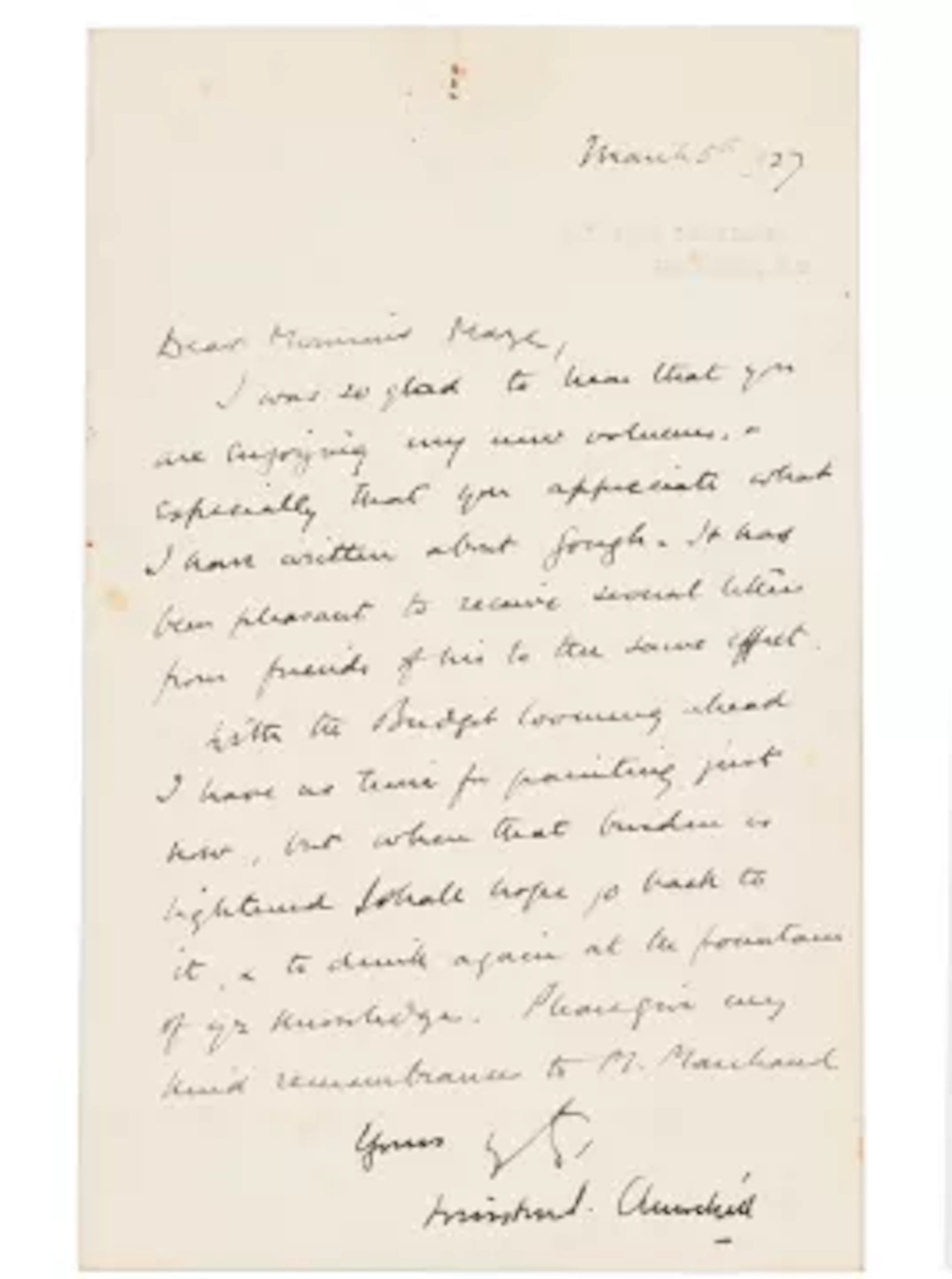 CHURCHILL, Sir Winston (1874-1965), autograph letter to Paul Maze