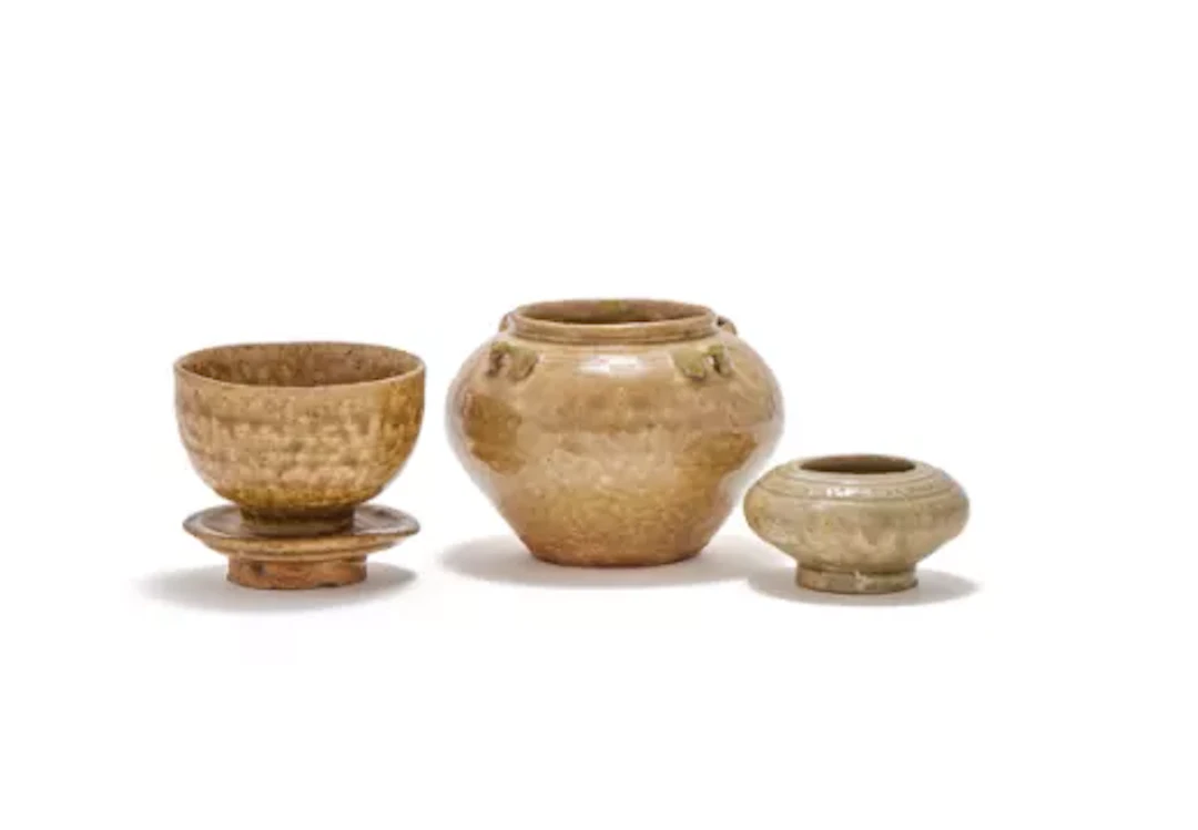 A group of three Chinese celadon vessels