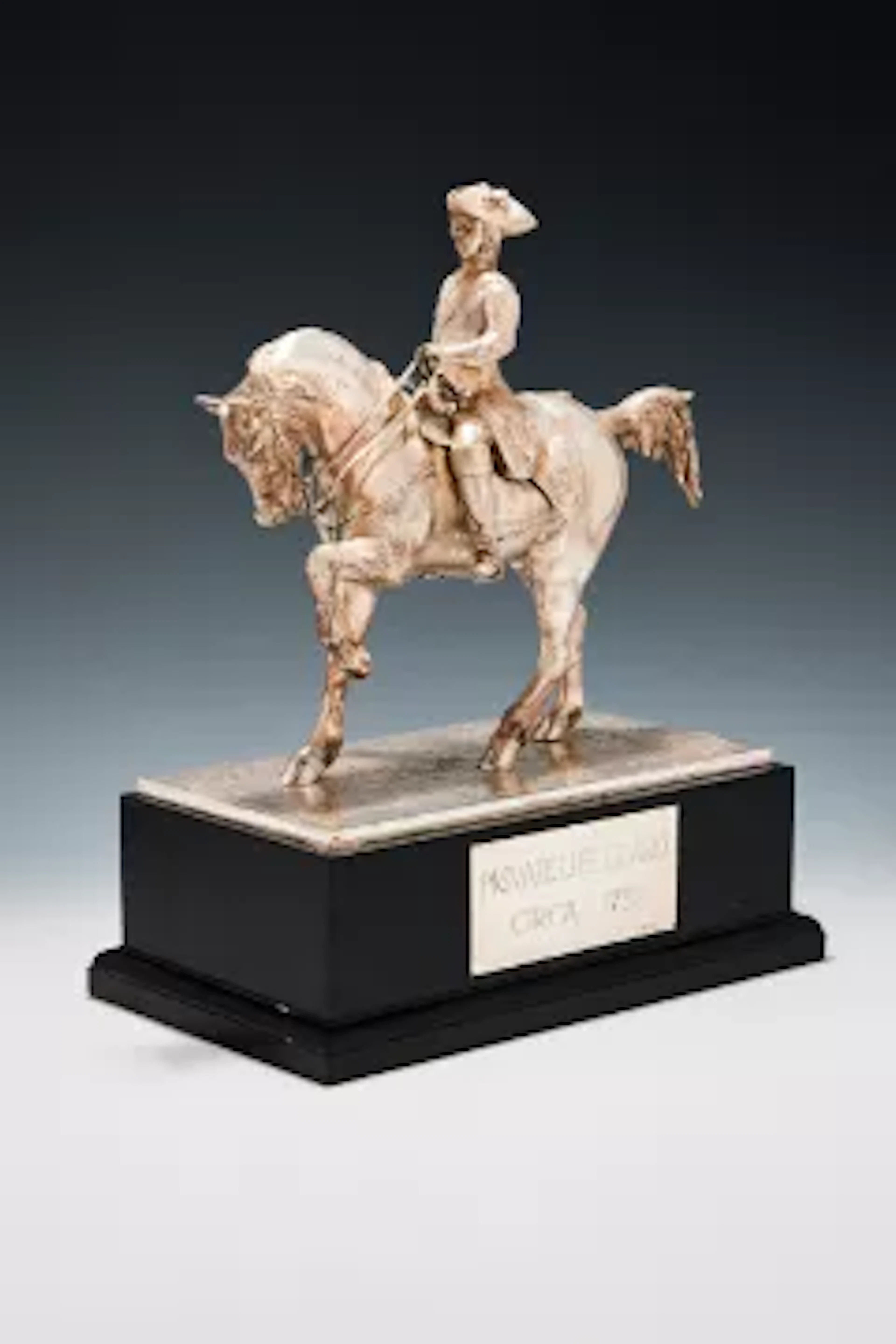 A SILVER FIGURE OF AN EQUESTRIAN LIFE GUARD, CARRINGTON & CO., LONDON 1997