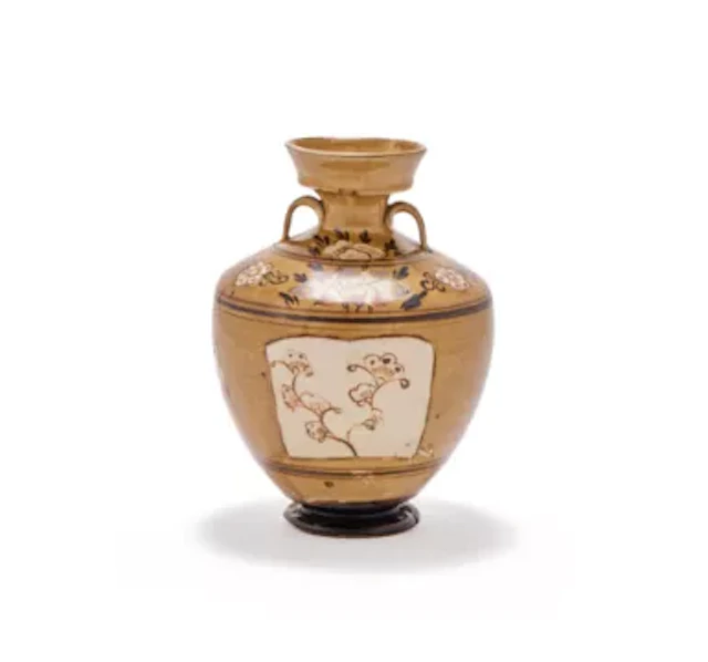 A Chinese Cizhou two-handled vase, Qing dynasty