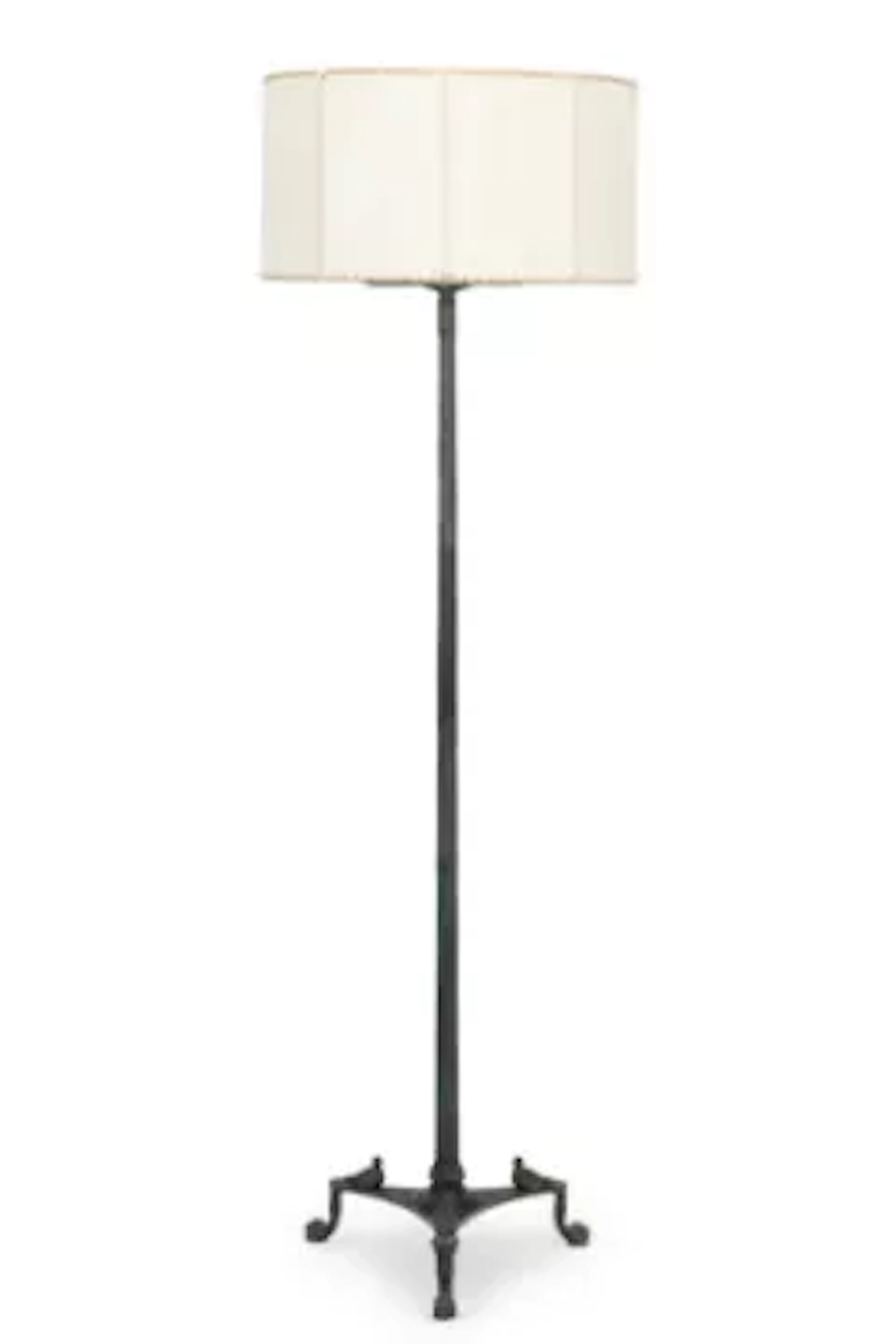 AFTER THE ANTIQUE, A NAPLES BRONZE FLOOR LAMP WITH ORIGINAL PARCHMENT