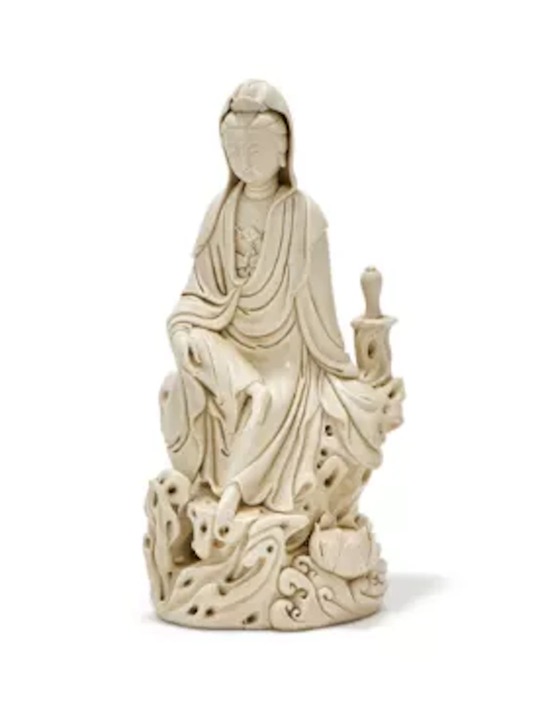 A Chinese dehua figure of guanyin, 17th century