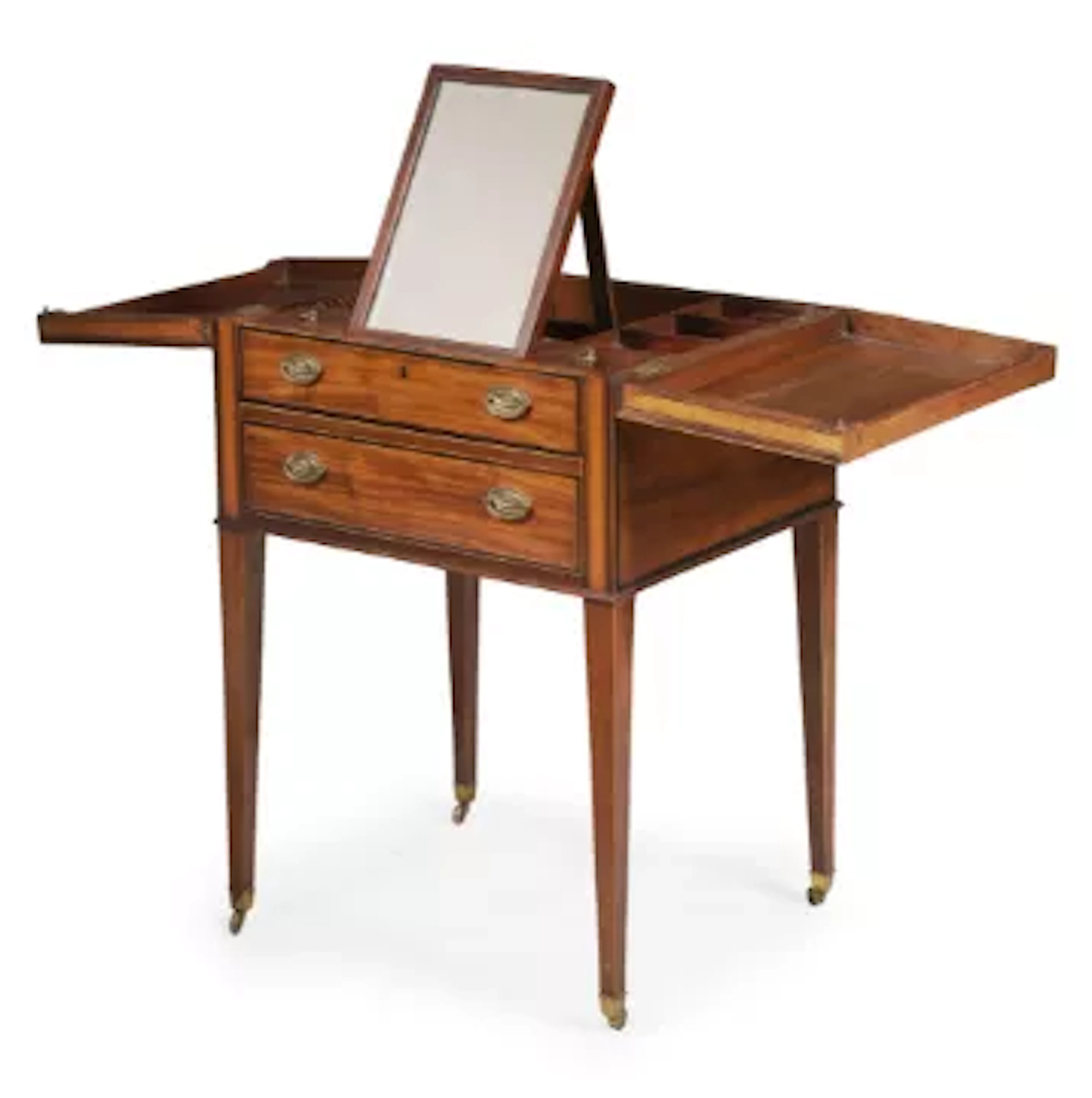 A GEORGE III MAHOGANY AND SATINWOOD DRESSING TABLE, CIRCA 1780