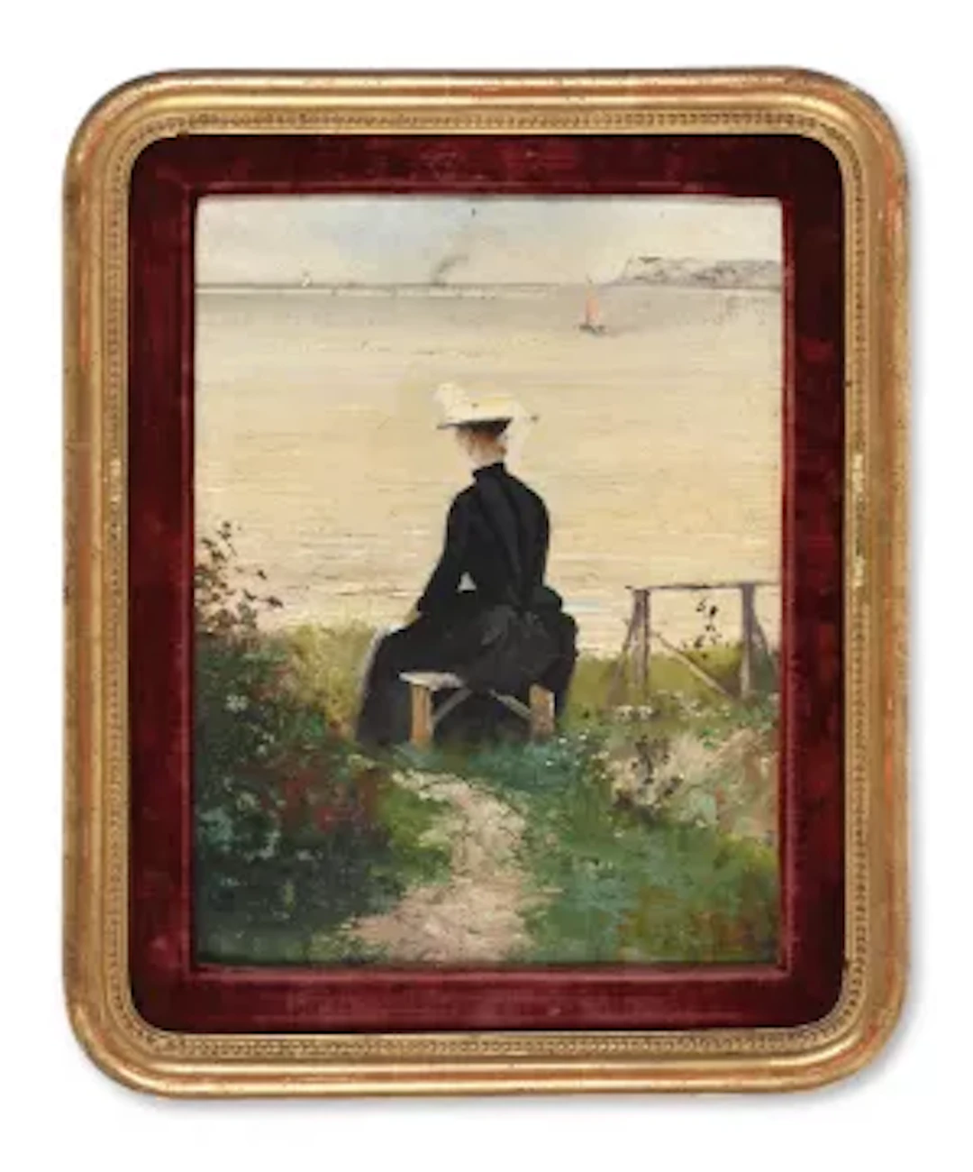 FOLLOWER OF ALFRED STEVENS (BELGIAN 1823-1906), LOOKING OUT TO SEA
