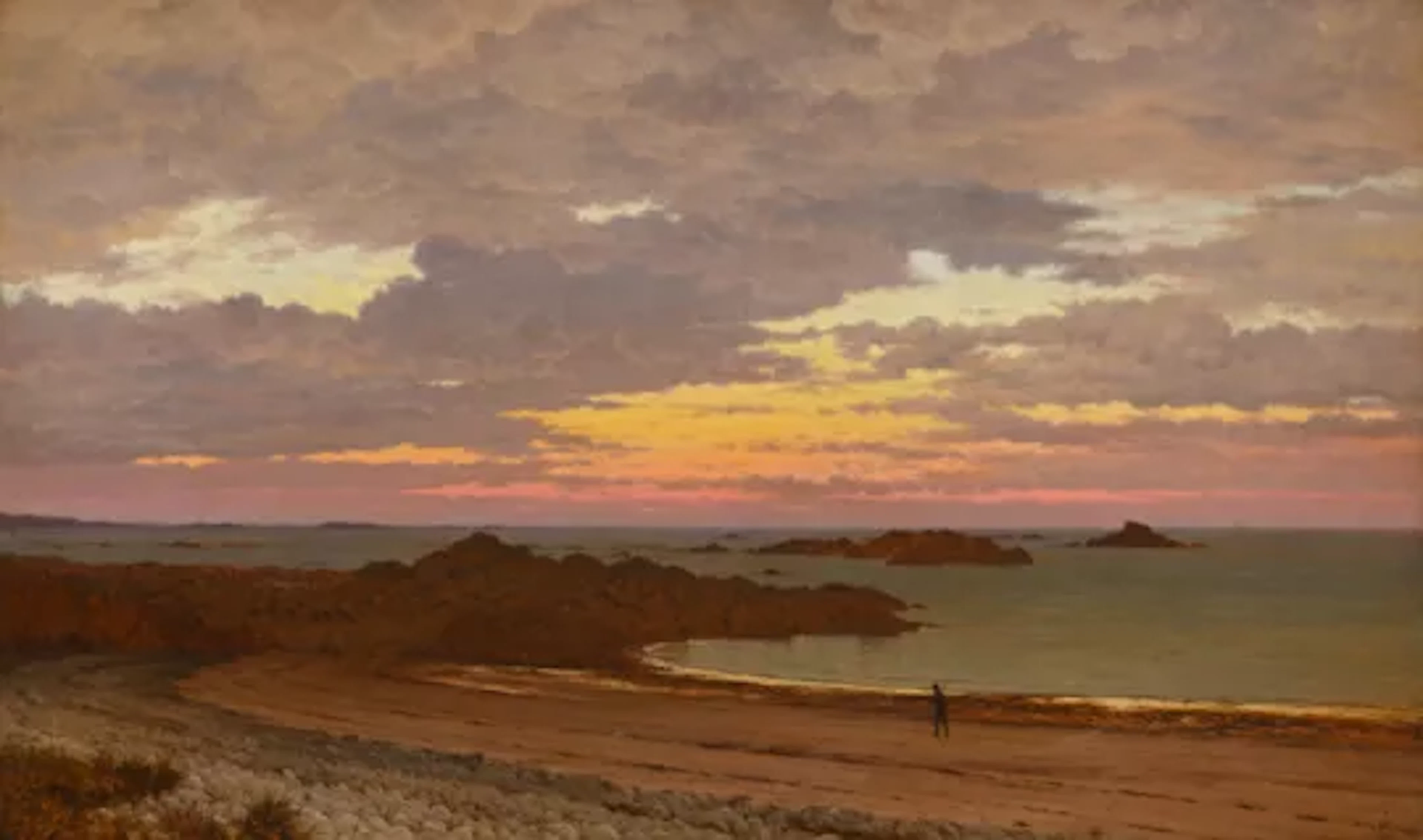 FREDERICK WILLIAM MEYER (BRITISH FL. 1869-1922), EVENING ON THE COAST