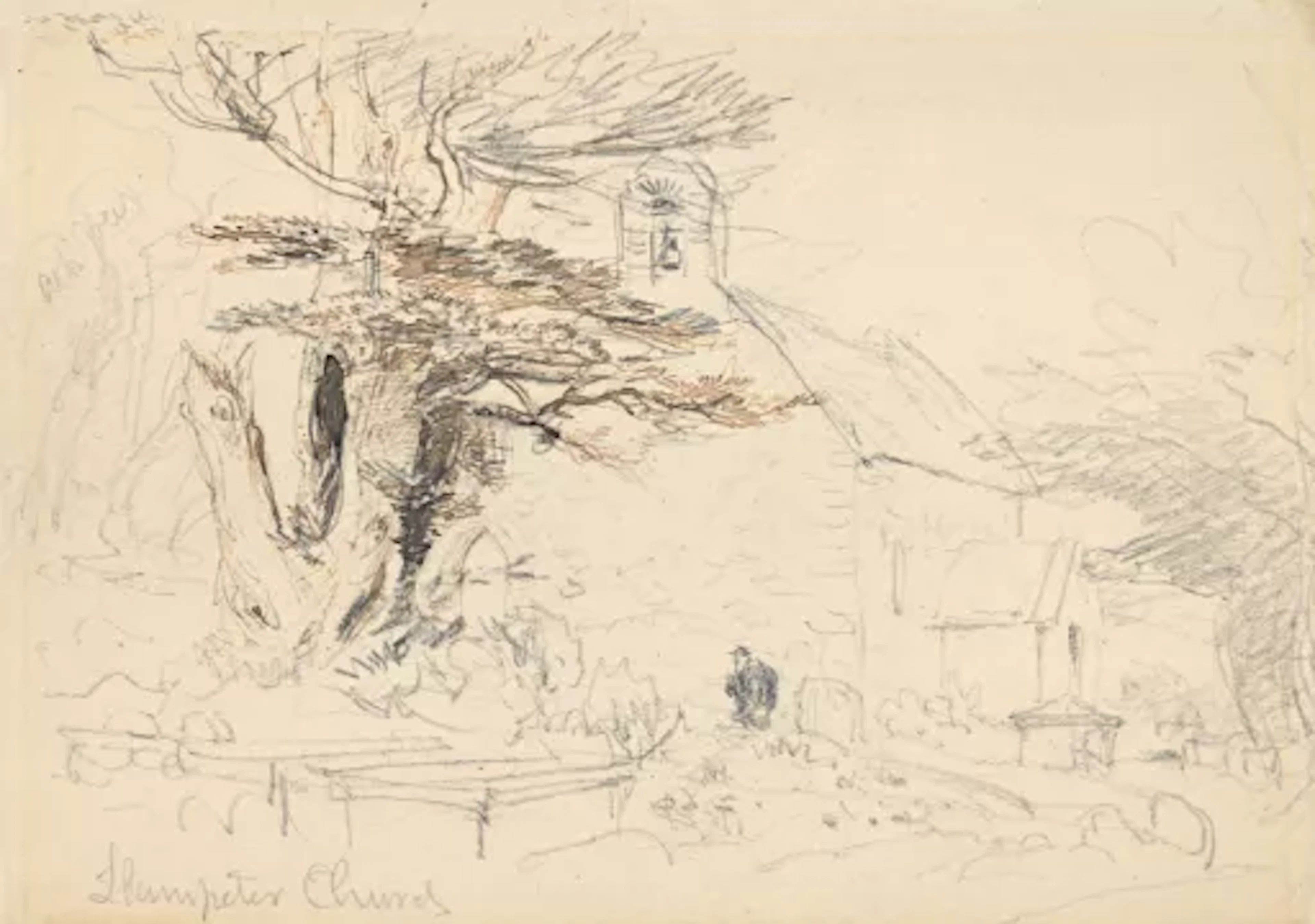 DAVID COX, SEN., O.W.S. (BRITISH 1783-1859), LLANPETER CHURCH, NORTH WALES
