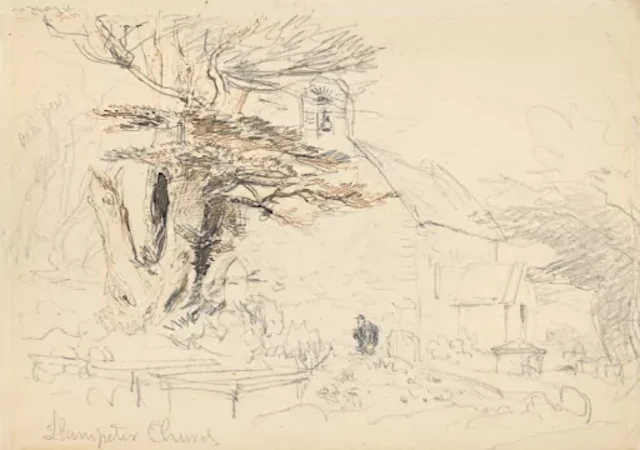 DAVID COX, SEN., O.W.S. (BRITISH 1783-1859), LLANPETER CHURCH, NORTH WALES