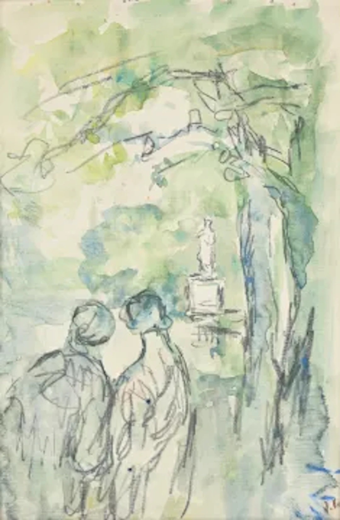 PIERRE LAPRADE (FRENCH 1875 - 1934), PERSONNAGES DANS UN PARC